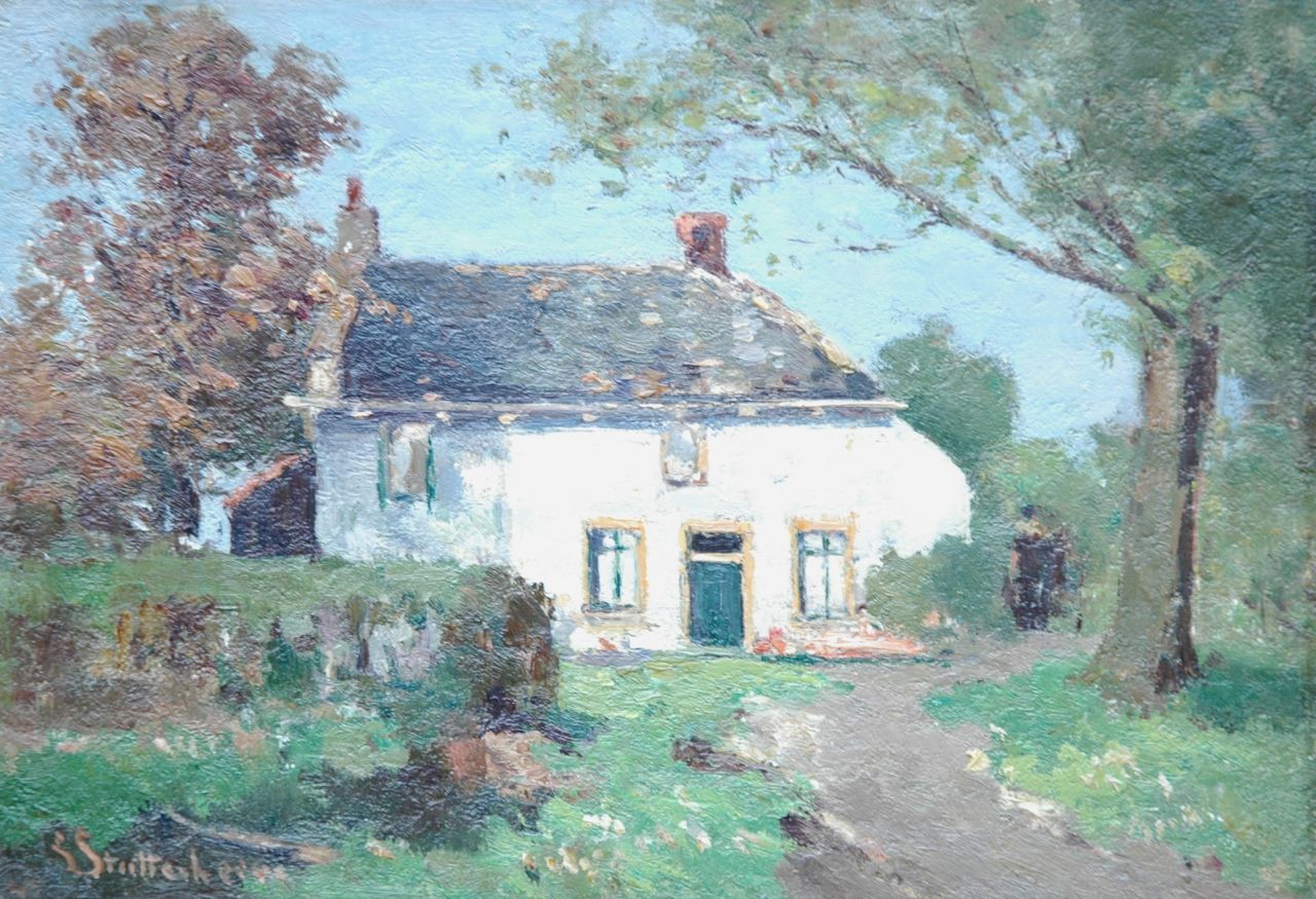 Stutterheim L.P.  | Lodewijk Philippus 'Louis' Stutterheim, Bij Kortenhoef, olieverf op paneel 20,8 x 29,7 cm, gesigneerd linksonder