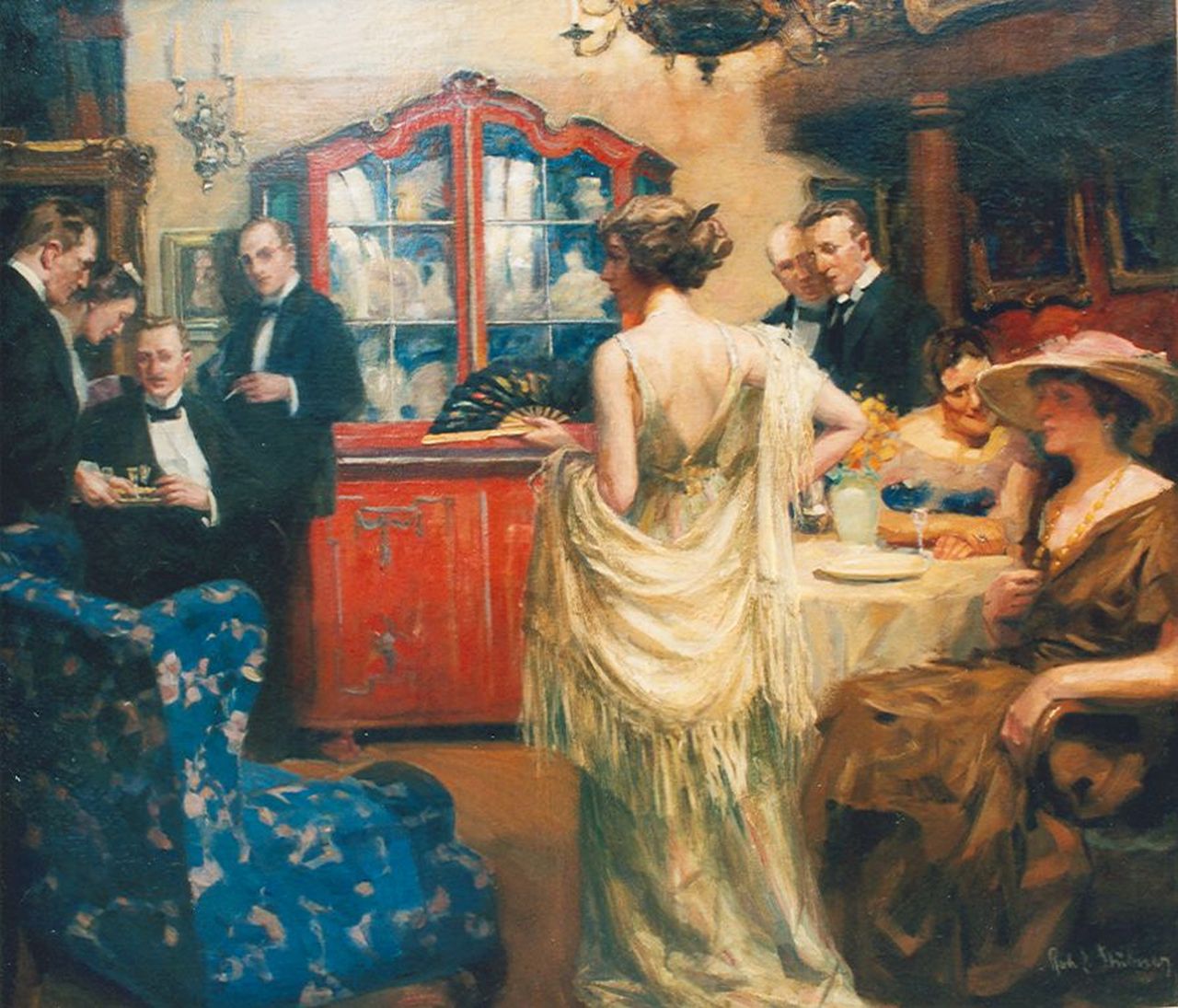 Stübner R.E. | Robert Emil Stübner, Cocktail Party, olieverf op doek 120,0 x 140,0 cm, gesigneerd rechtsonder Stübner R.E. | Robert Emil Stübner, Cocktail Party, olieverf op doek 120,0 x 140,0 cm, gesigneerd rechtsonder