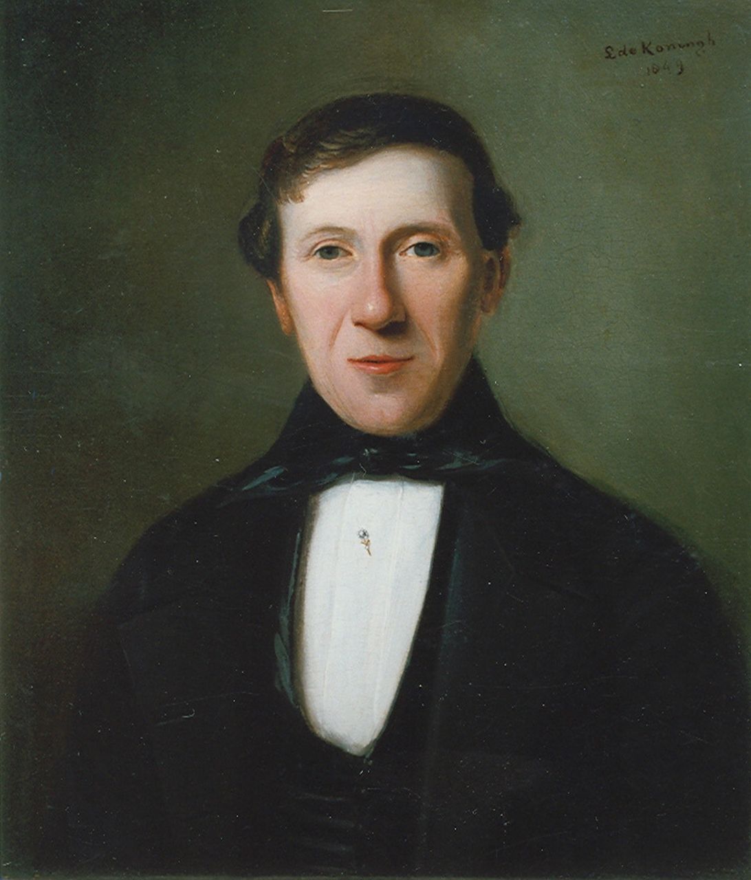 Koningh L. de | Leonard de Koningh, Portret van dhr. de Vries, olieverf op paneel 27,5 x 24,5 cm, gesigneerd rechtsboven en gedateerd 1849 Koningh L. de | Leonard de Koningh, Portret van dhr. de Vries, olieverf op paneel 27,5 x 24,5 cm, gesigneerd rechtsboven en gedateerd 1849
