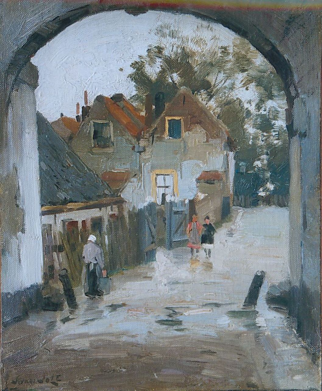 Jole J.G. van | Joseph Gerardus van Jole, De Langepoort te Brielle, olieverf op doek op board 28,3 x 22,8 cm, gesigneerd linksonder
