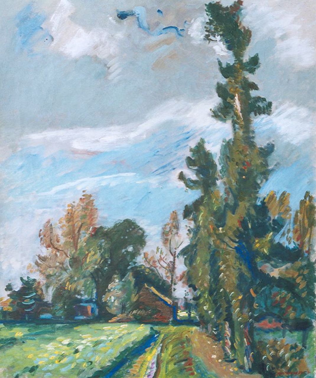 Wiegers J. | Jan Wiegers, Landschap Veluwe, olieverf op doek 61,4 x 50,5 cm, gesigneerd rechtsonder en gedateerd '41 Wiegers J. | Jan Wiegers, Landschap Veluwe, olieverf op doek 61,4 x 50,5 cm, gesigneerd rechtsonder en gedateerd '41