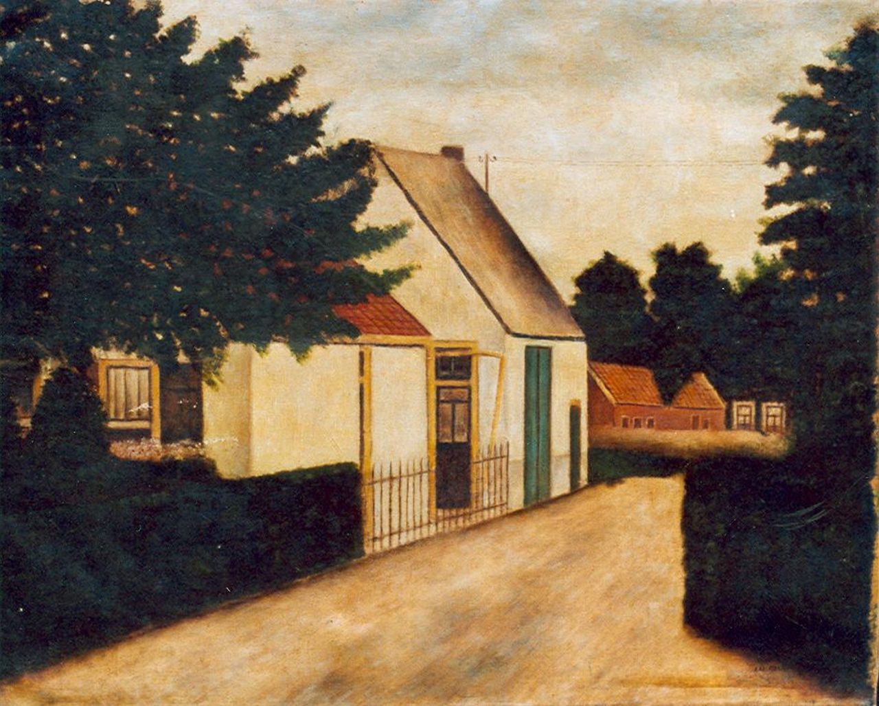 Meijer S. | Salomon 'Sal' Meijer, Landschap met huizen, olieverf op doek 57,5 x 71,5 cm, gesigneerd rechtsonder dubbel Meijer S. | Salomon 'Sal' Meijer, Landschap met huizen, olieverf op doek 57,5 x 71,5 cm, gesigneerd rechtsonder dubbel