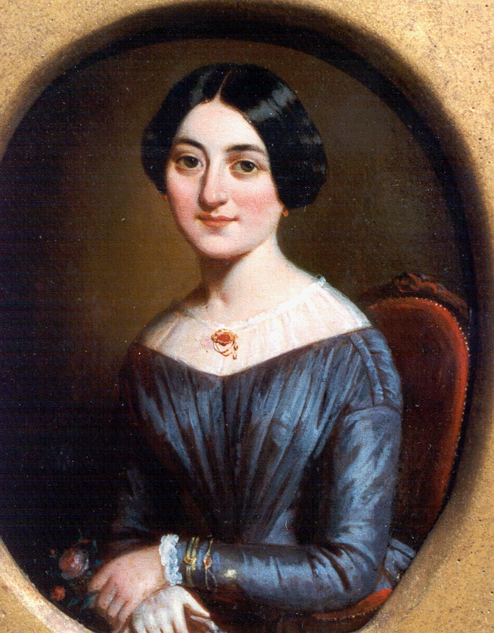 Calisch M. | Moritz Calisch, Portret van een elegante jonge vrouw, olieverf op paneel 14,0 x 10,5 cm, gesigneerd l.l. Calisch M. | Moritz Calisch, Portret van een elegante jonge vrouw, olieverf op paneel 14,0 x 10,5 cm, gesigneerd l.l.