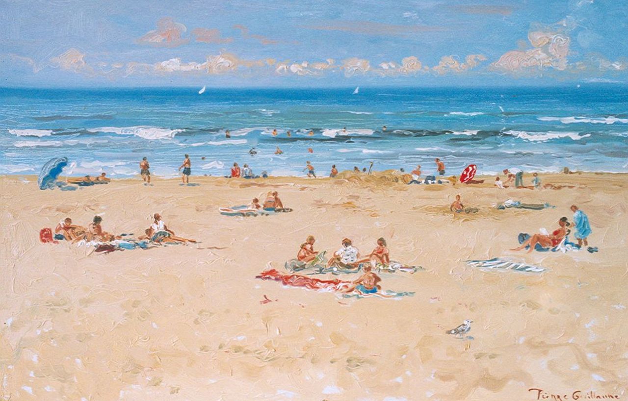 Guillaume P.  | Pierre Guillaume, Poolse liefde, Katwijk, olieverf op board 39,4 x 61,0 cm, gesigneerd rechtsonder en verso gedateerd 16 aug. 2004