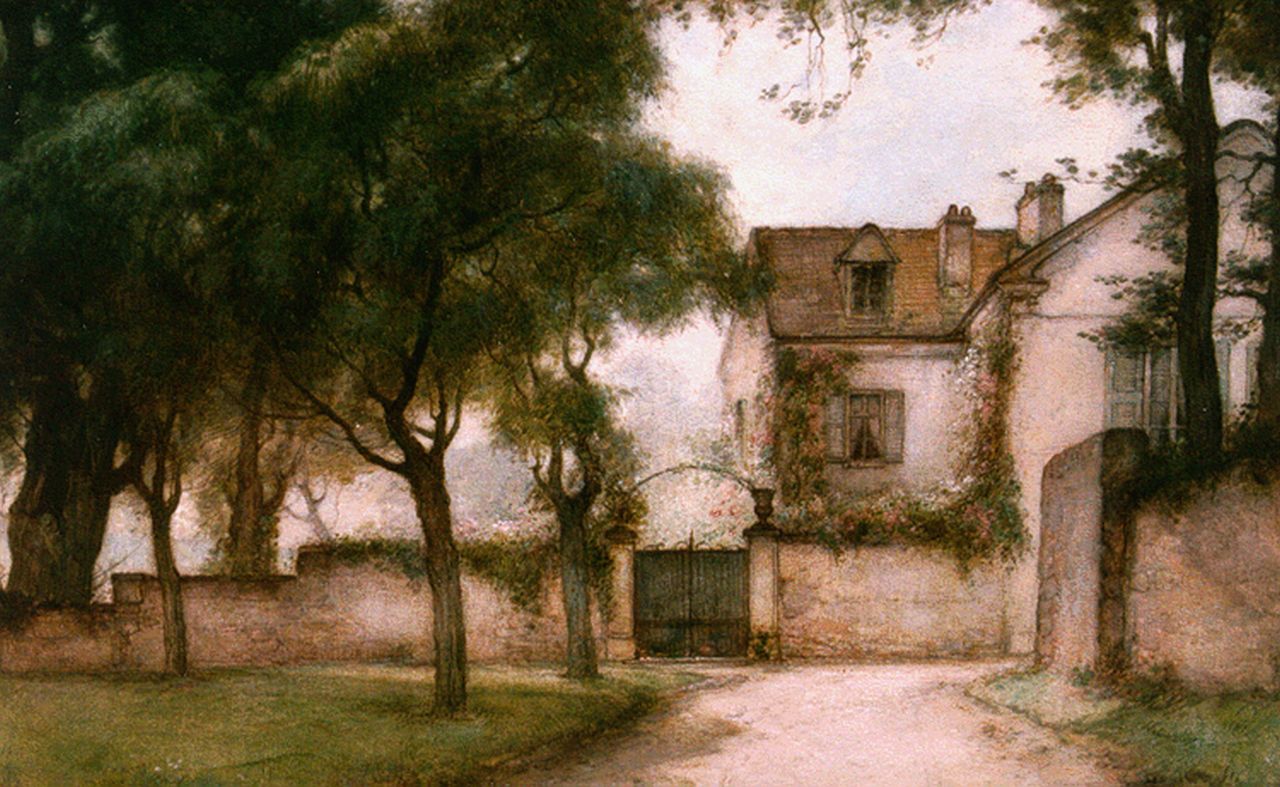 Bogaerts J.J.M.  | Johannes Jacobus Maria 'Jan' Bogaerts, Zomerochtend (landhuis bij Croissy-sur-Seine), olieverf op doek 40,6 x 60,4 cm, gesigneerd linksonder en gedateerd 1927