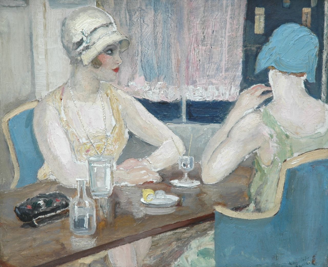 Synave T.  | Tancrède Synave, Samen een cocktail, olieverf op doek 38,3 x 46,2 cm, gesigneerd rechtsonder
