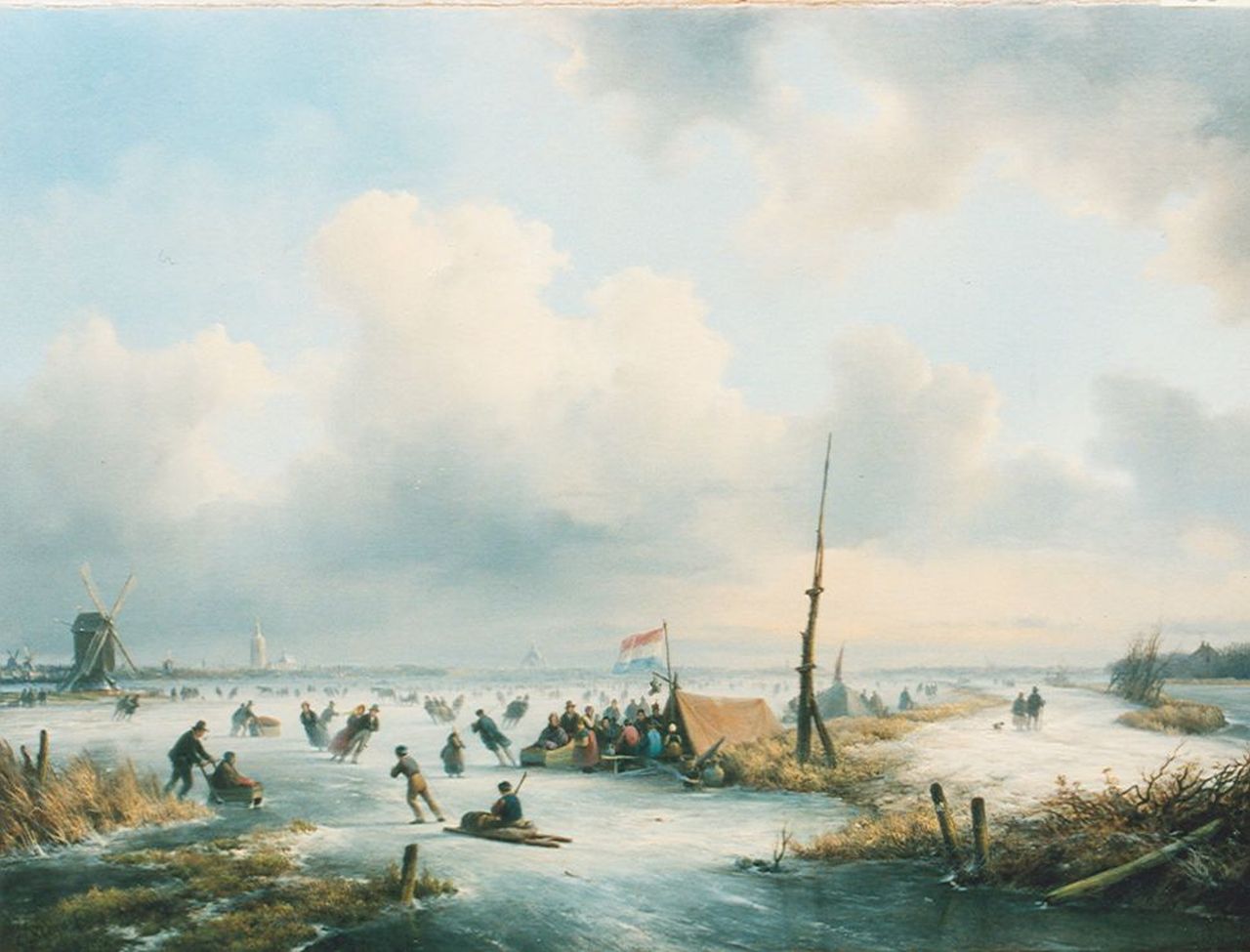 Kleijn L.J. | Lodewijk Johannes Kleijn, Schaatsvertier bij Den Haag, olieverf op doek 43,2 x 57,8 cm, gesigneerd linksonder Kleijn L.J. | Lodewijk Johannes Kleijn, Schaatsvertier bij Den Haag, olieverf op doek 43,2 x 57,8 cm, gesigneerd linksonder