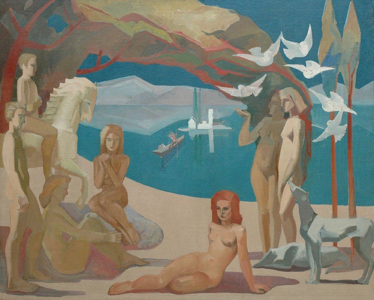 Niehaus K. | Kasper Niehaus, Landschap met figuren, olieverf op doek 122,5 x 151,3 cm Niehaus K. | Kasper Niehaus, Landschap met figuren, olieverf op doek 122,5 x 151,3 cm