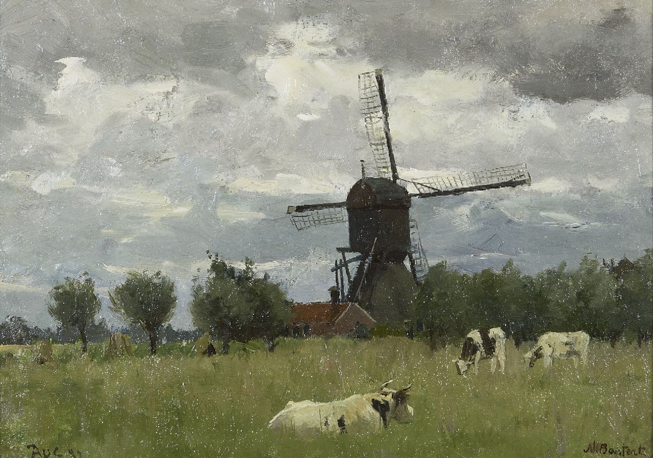 Bastert S.N. | Syvert 'Nicolaas' Bastert | Schilderijen te koop aangeboden | Wipwatermolen van de polder Otterspoorbroek, Breukelen, olieverf op doek op paneel 24,5 x 34,0 cm, gesigneerd rechtsonder en gedateerd Aug. '82, zonder lijst Bastert S.N. | Syvert 'Nicolaas' Bastert | Schilderijen te koop aangeboden | Wipwatermolen van de polder Otterspoorbroek, Breukelen, olieverf op doek op paneel 24,5 x 34,0 cm, gesigneerd rechtsonder en gedateerd Aug. '82, zonder lijst