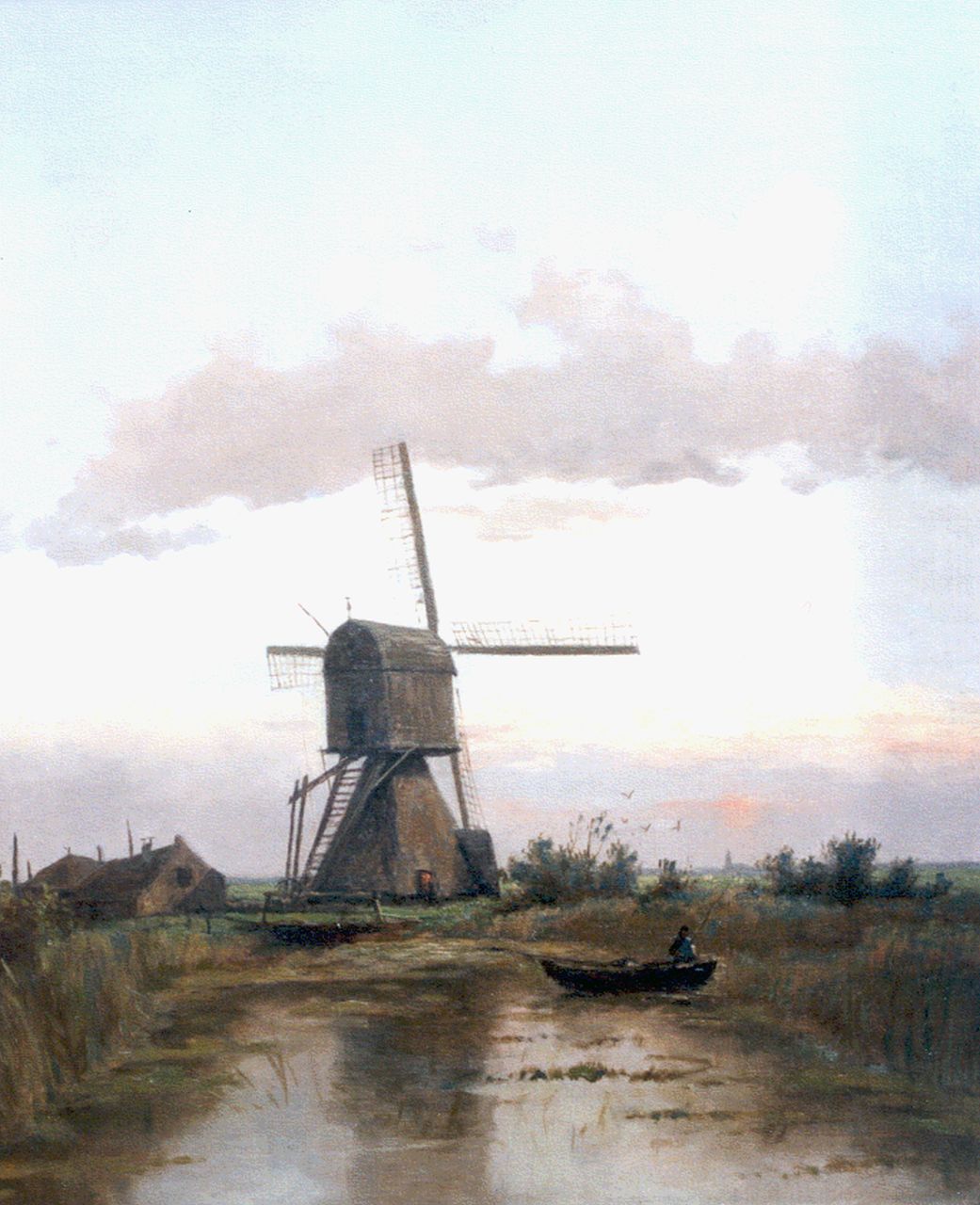 Koekkoek G.J.  | Gerardus Johannes 'Gerard' Koekkoek, Avondstemming in de polder, olieverf op doek 61,6 x 50,5 cm, gesigneerd linksonder en gedateerd 1895