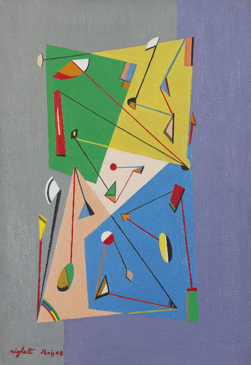 Righetti R. | Renato Righetti, Jour de Printemps, olieverf op doek 55,0 x 38,2 cm, gesigneerd linksonder en gedateerd 'Paris '48' Righetti R. | Renato Righetti, Jour de Printemps, olieverf op doek 55,0 x 38,2 cm, gesigneerd linksonder en gedateerd 'Paris '48'