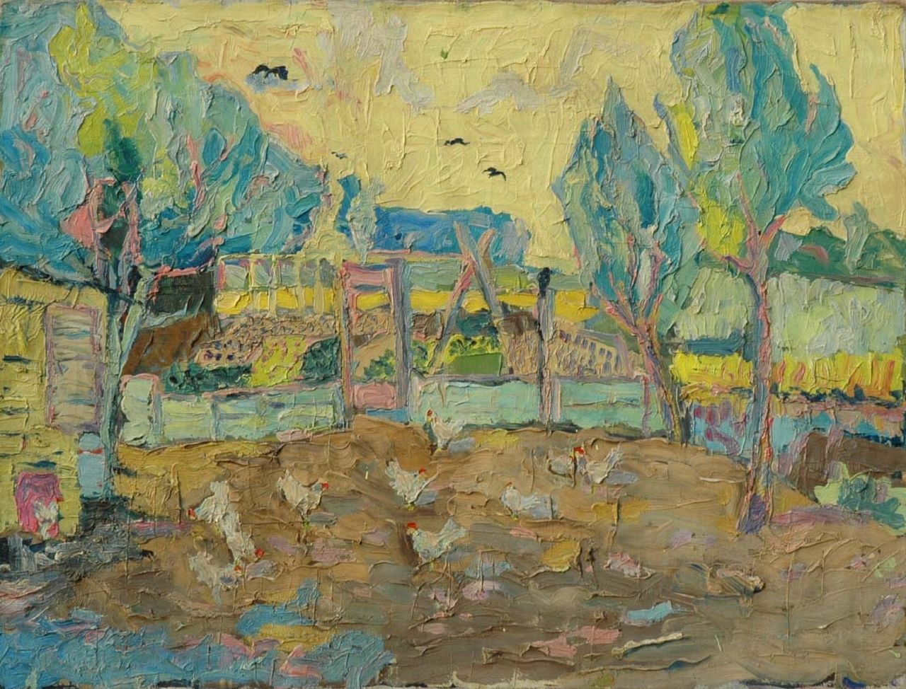 Spaans L. | Leenderd 'Leen' Spaans, Tuintjes naast ons huis, olieverf op doek 60,5 x 80,0 cm, gesigneerd verso en verso gedateerd '60 Spaans L. | Leenderd 'Leen' Spaans, Tuintjes naast ons huis, olieverf op doek 60,5 x 80,0 cm, gesigneerd verso en verso gedateerd '60