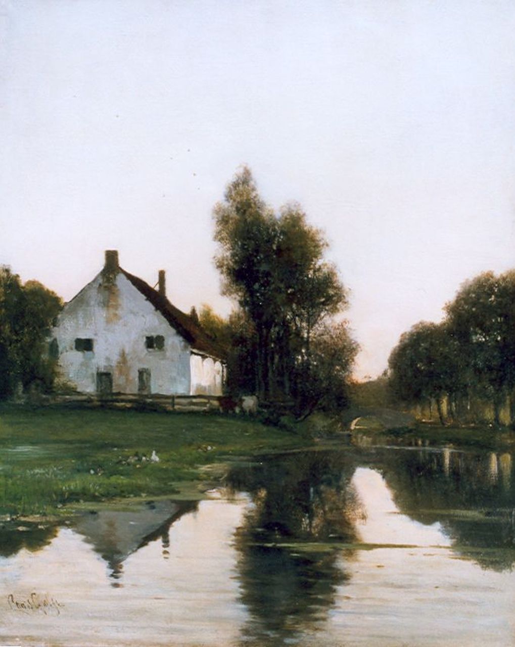 Apol L.F.H. | Lodewijk Franciscus Hendrik 'Louis' Apol, Boerderij langs een vaart, olieverf op doek 39,9 x 32,5 cm, gesigneerd linksonder Apol L.F.H. | Lodewijk Franciscus Hendrik 'Louis' Apol, Boerderij langs een vaart, olieverf op doek 39,9 x 32,5 cm, gesigneerd linksonder