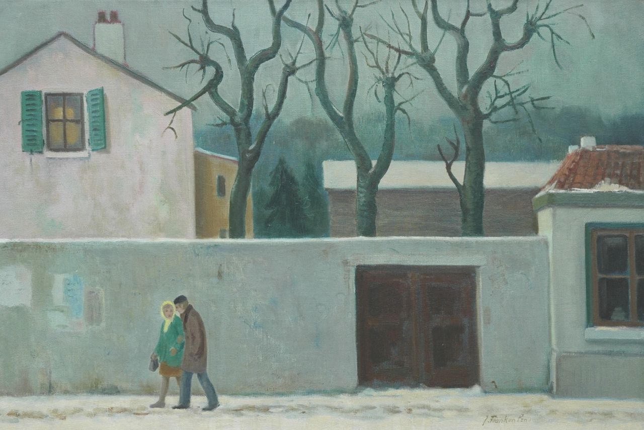 Franken J.P.J. | Joannes Petrus Josephus 'Jan' Franken, Huizen in de sneeuw, olieverf op doek 44,9 x 67,0 cm, gesigneerd rechtsonder Franken J.P.J. | Joannes Petrus Josephus 'Jan' Franken, Huizen in de sneeuw, olieverf op doek 44,9 x 67,0 cm, gesigneerd rechtsonder