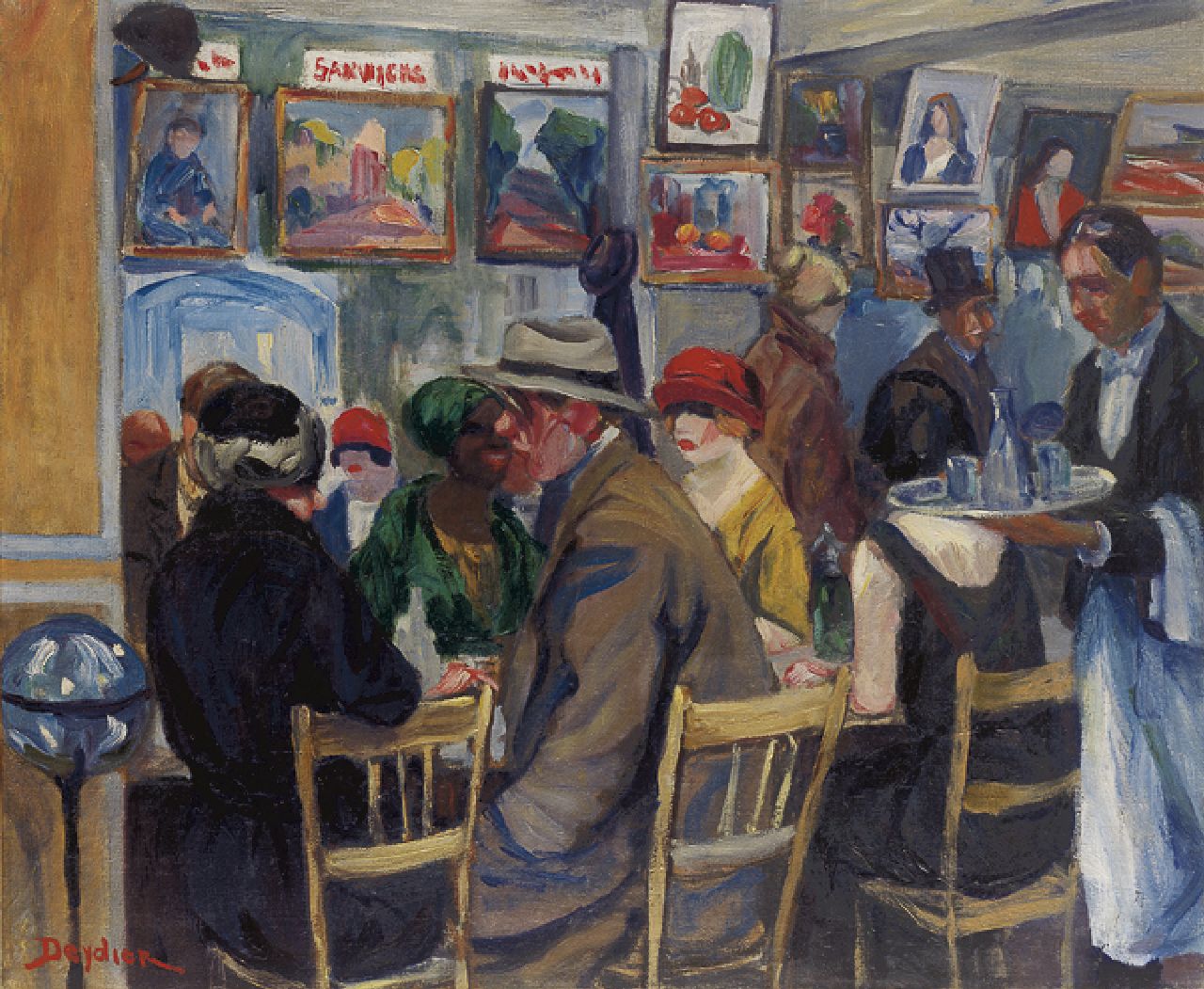 Deydier R. | René Deydier, Frans café, olieverf op doek 53,9 x 65,1 cm, gesigneerd linksonder Deydier R. | René Deydier, Frans café, olieverf op doek 53,9 x 65,1 cm, gesigneerd linksonder