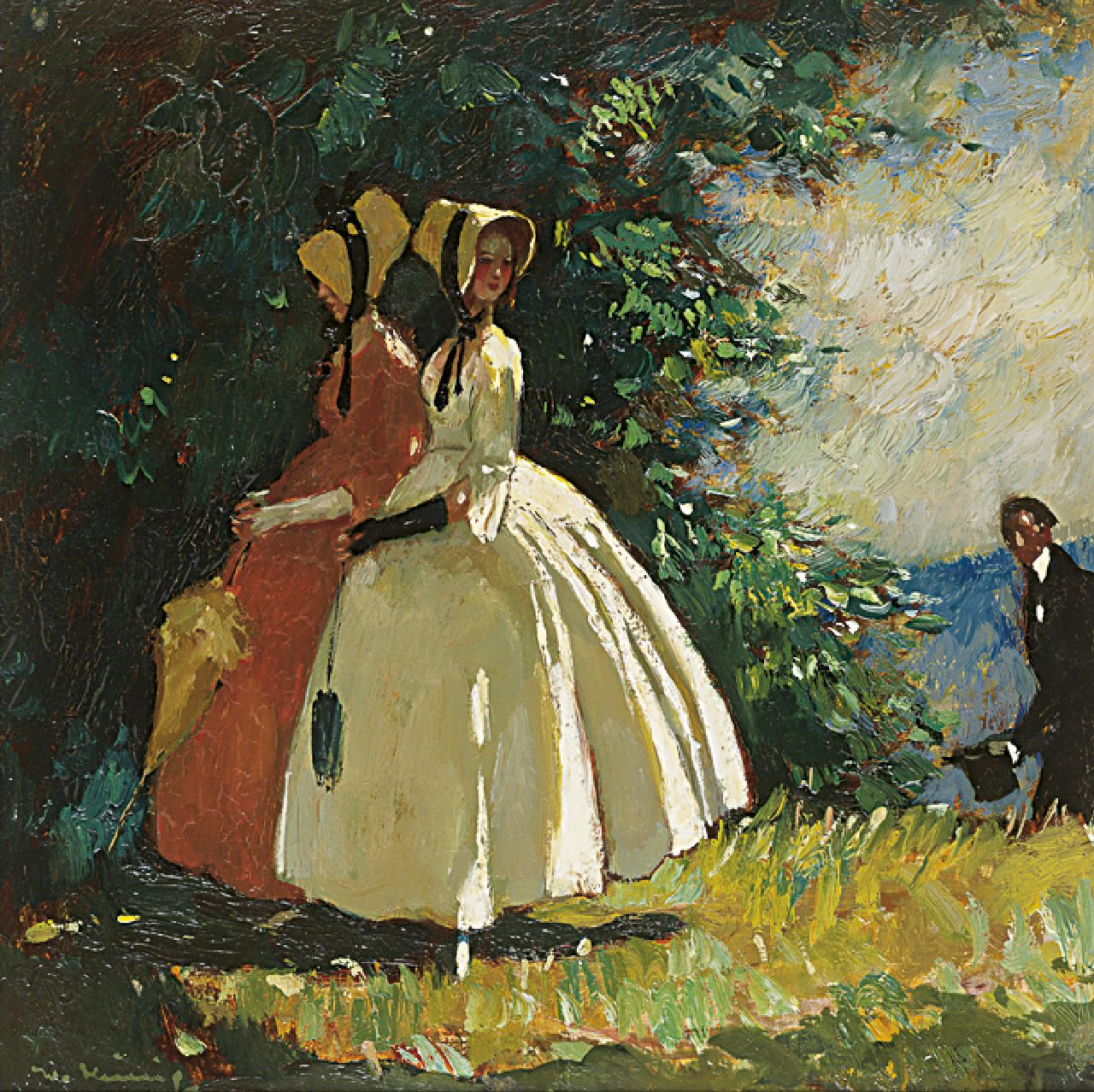 Wenning IJ.H. | IJpe Heerke 'Ype' Wenning, De aanhoudende minnaar, olieverf op board 30,0 x 30,0 cm, gesigneerd linksonder Wenning IJ.H. | IJpe Heerke 'Ype' Wenning, De aanhoudende minnaar, olieverf op board 30,0 x 30,0 cm, gesigneerd linksonder