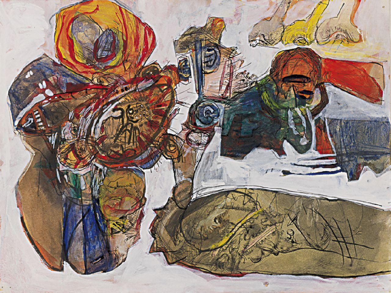 Brandes R.M.J. | Robert Maxim Joseph 'Rob' Brandes, Gouache 6, pen, inkt en gouache op papier 24,9 x 32,5 cm Brandes R.M.J. | Robert Maxim Joseph 'Rob' Brandes, Gouache 6, pen, inkt en gouache op papier 24,9 x 32,5 cm