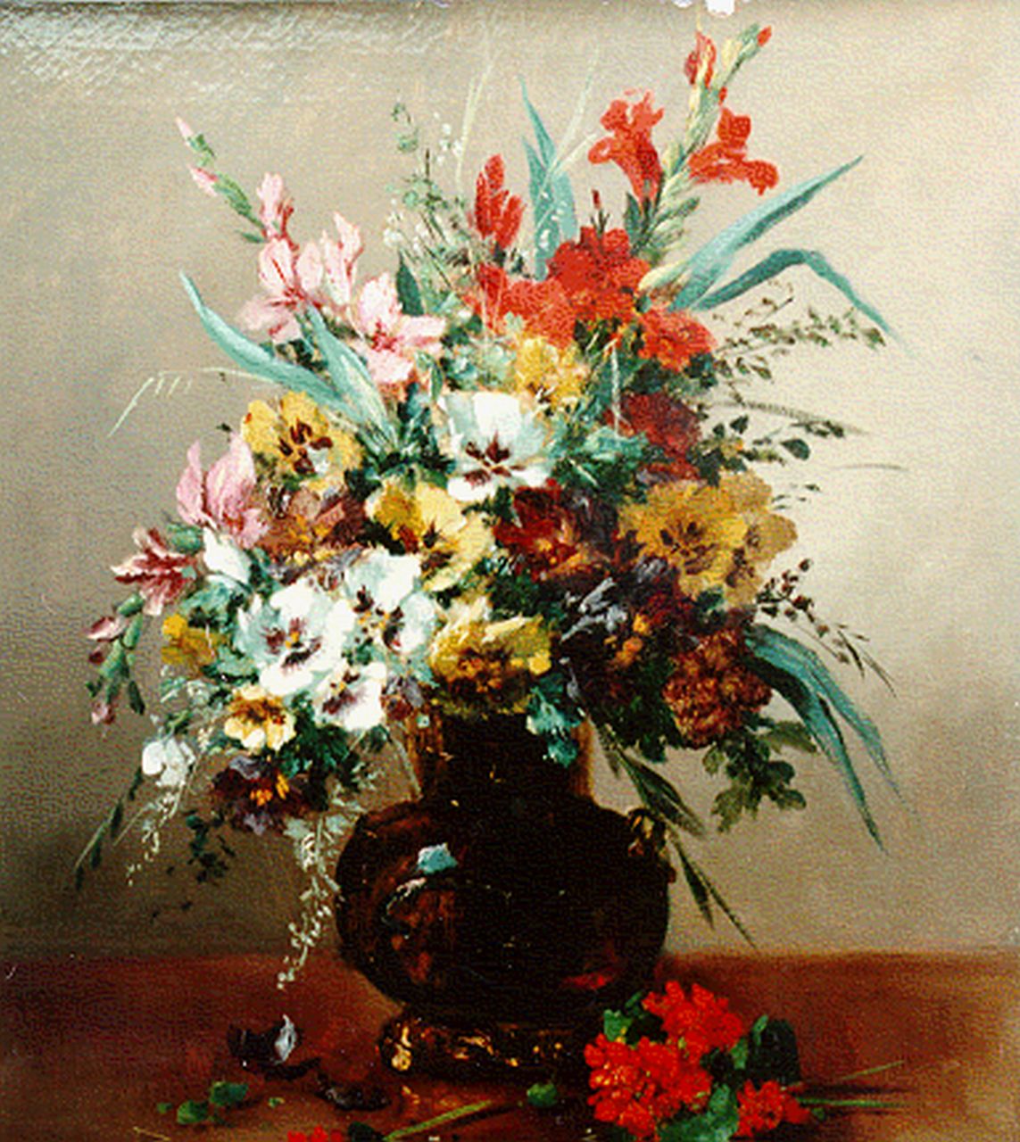 Cauchois E.H. | Eugène-Henri Cauchois, Boeket veldbloemen, olieverf op doek 65,3 x 54,0 cm, gesigneerd rechtsonder Cauchois E.H. | Eugène-Henri Cauchois, Boeket veldbloemen, olieverf op doek 65,3 x 54,0 cm, gesigneerd rechtsonder