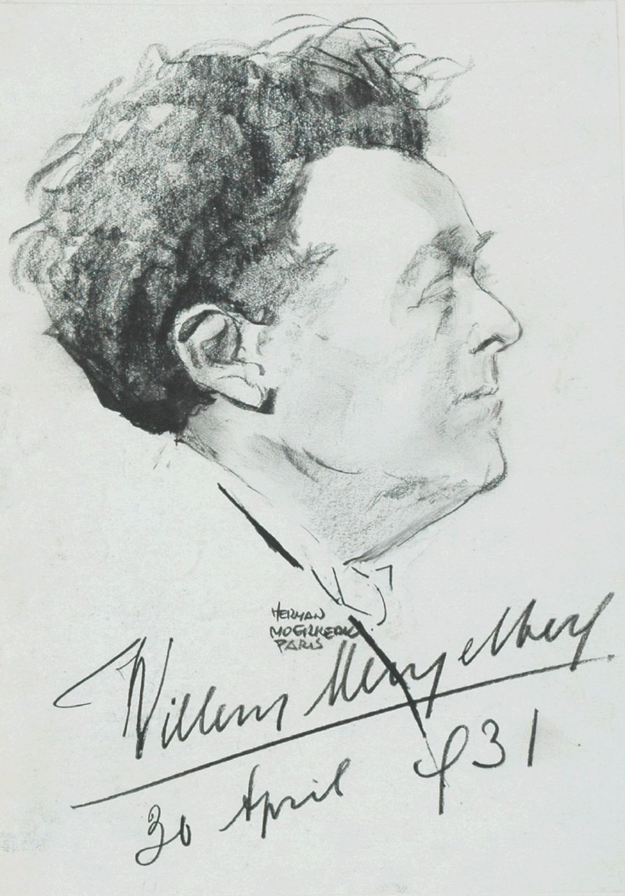 Moerkerk H.A.J.M. | Hermanus Antonius Josephus Maria 'Herman' Moerkerk, Portret van Willem Mengelberg, potlood, waskrijt en gouache op papier 23,3 x 16,7 cm, gesigneerd middenonder en gedateerd 'Paris 30 April '31' Moerkerk H.A.J.M. | Hermanus Antonius Josephus Maria 'Herman' Moerkerk, Portret van Willem Mengelberg, potlood, waskrijt en gouache op papier 23,3 x 16,7 cm, gesigneerd middenonder en gedateerd 'Paris 30 April '31'