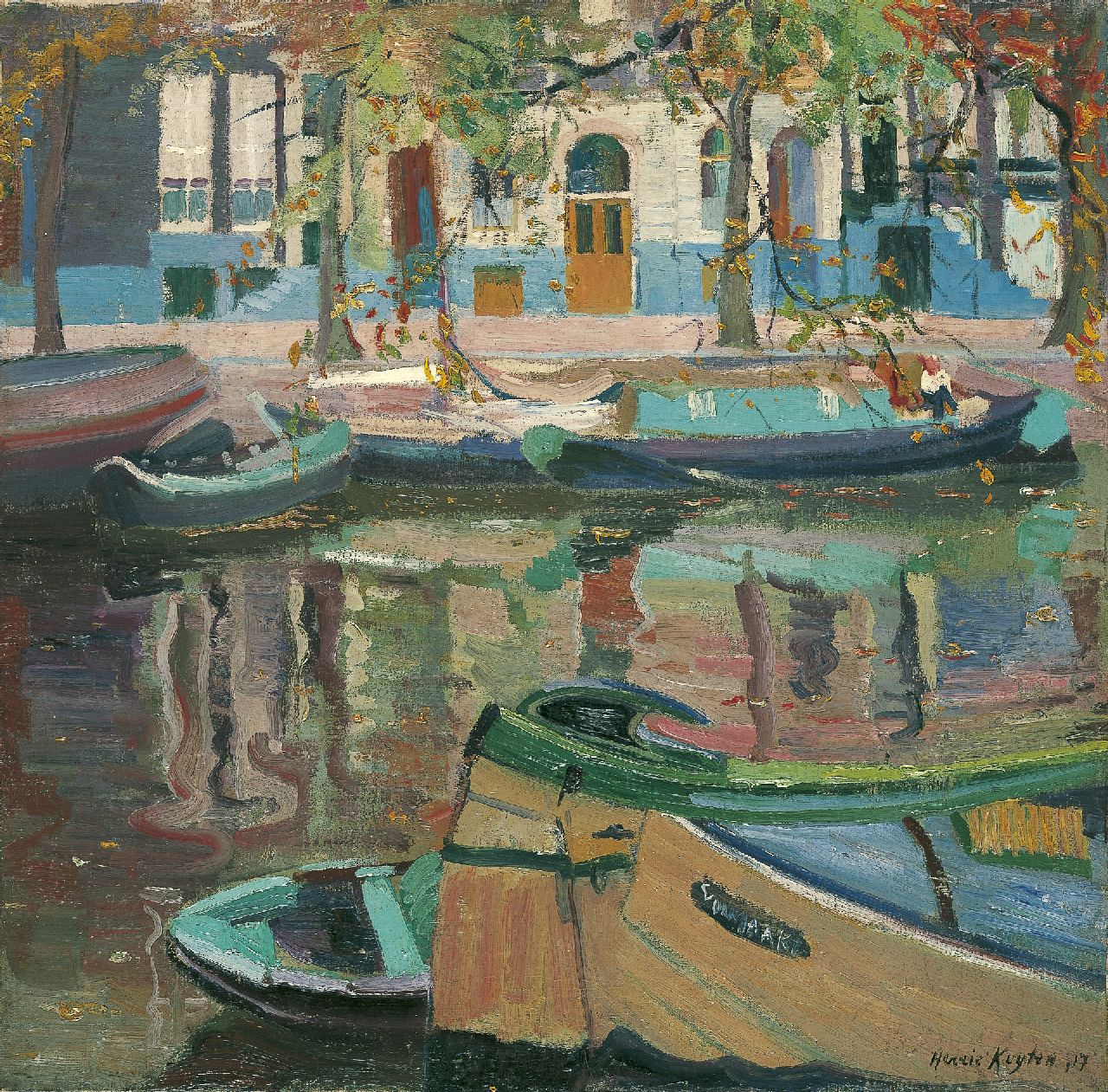 Kuijten H.J. | Henricus Johannes 'Harrie' Kuijten, Keizersgracht, Amsterdam, olieverf op doek 64,5 x 65,5 cm, gesigneerd rechtsonder en gedateerd '17 Kuijten H.J. | Henricus Johannes 'Harrie' Kuijten, Keizersgracht, Amsterdam, olieverf op doek 64,5 x 65,5 cm, gesigneerd rechtsonder en gedateerd '17