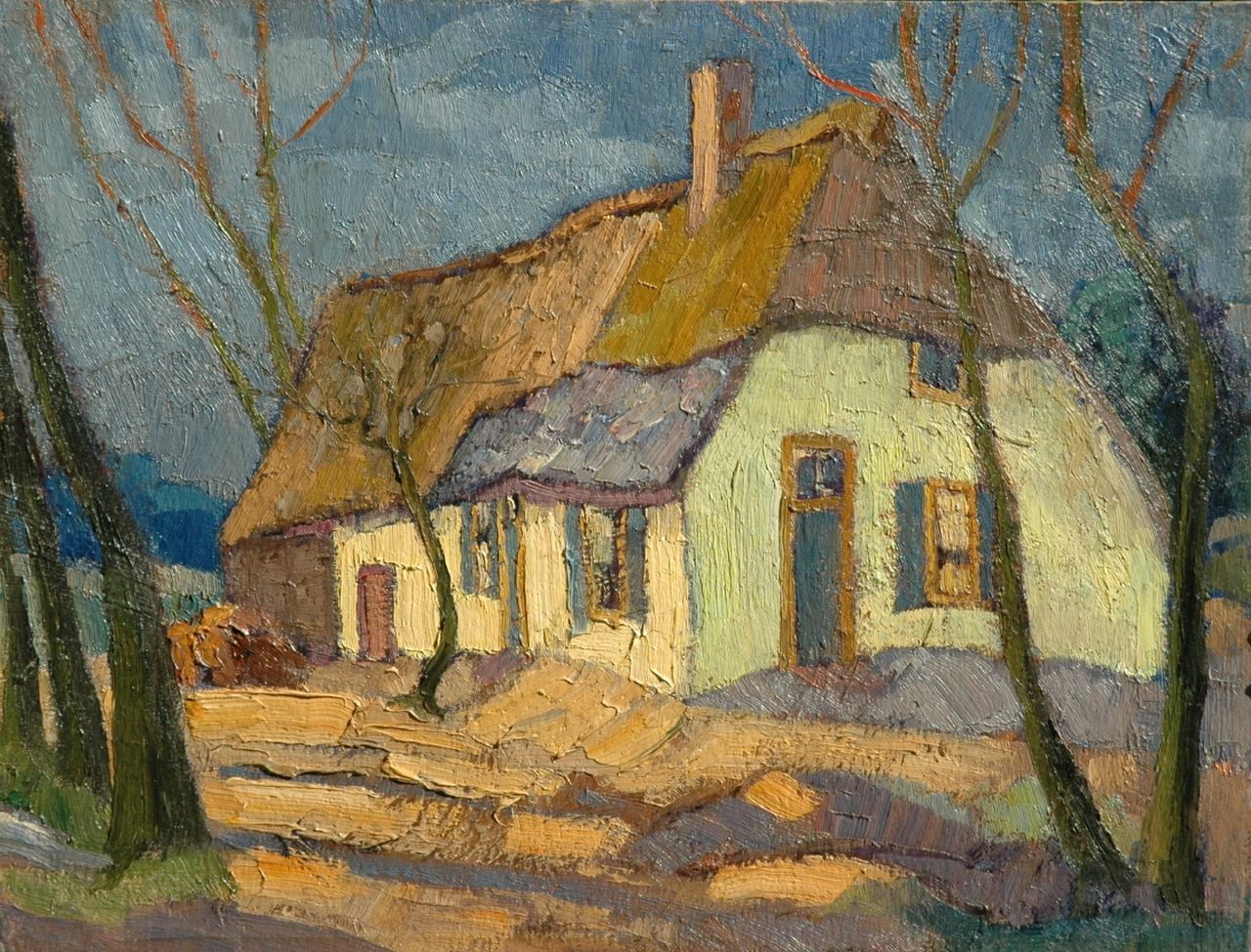 Kruysen J. | Johannes 'Jan' Kruysen, Brabantse boerderij, olieverf op schildersboard 35,1 x 45,8 cm Kruysen J. | Johannes 'Jan' Kruysen, Brabantse boerderij, olieverf op schildersboard 35,1 x 45,8 cm