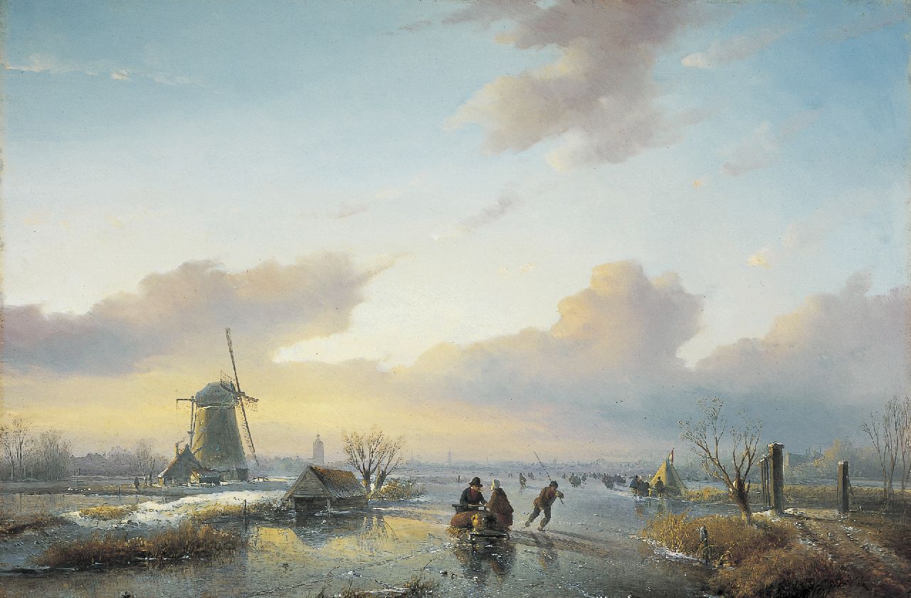 Spohler J.J.  | Jan Jacob Spohler, IJsvertier, olieverf op paneel 42,5 x 62,8 cm