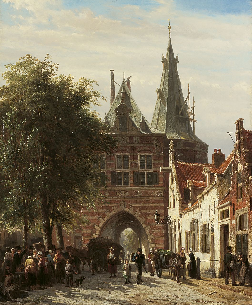 Springer C. | Cornelis Springer, De Cellebroederspoort in Kampen, olieverf op paneel 51,5 x 42,0 cm, gesigneerd rechtsonder en gedateerd 1863 Springer C. | Cornelis Springer, De Cellebroederspoort in Kampen, olieverf op paneel 51,5 x 42,0 cm, gesigneerd rechtsonder en gedateerd 1863
