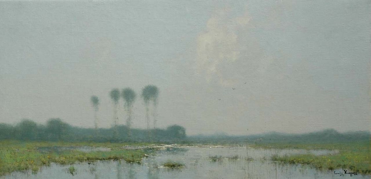 Kuijpers C. | Cornelis Kuijpers, Ondergelopen uiterwaarden, olieverf op doek 41,5 x 84,5 cm, gesigneerd rechtsonder Kuijpers C. | Cornelis Kuijpers, Ondergelopen uiterwaarden, olieverf op doek 41,5 x 84,5 cm, gesigneerd rechtsonder