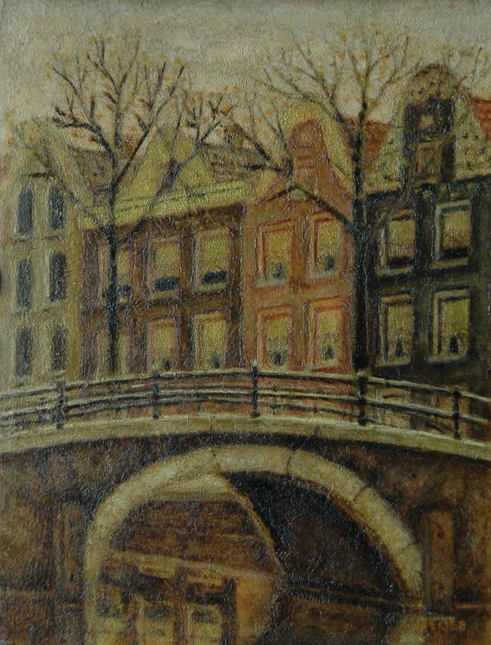 Meijer S. | Salomon 'Sal' Meijer, Amsterdams grachtje, olieverf op paneel 20,6 x 15,7 cm, gesigneerd rechtsonder Meijer S. | Salomon 'Sal' Meijer, Amsterdams grachtje, olieverf op paneel 20,6 x 15,7 cm, gesigneerd rechtsonder