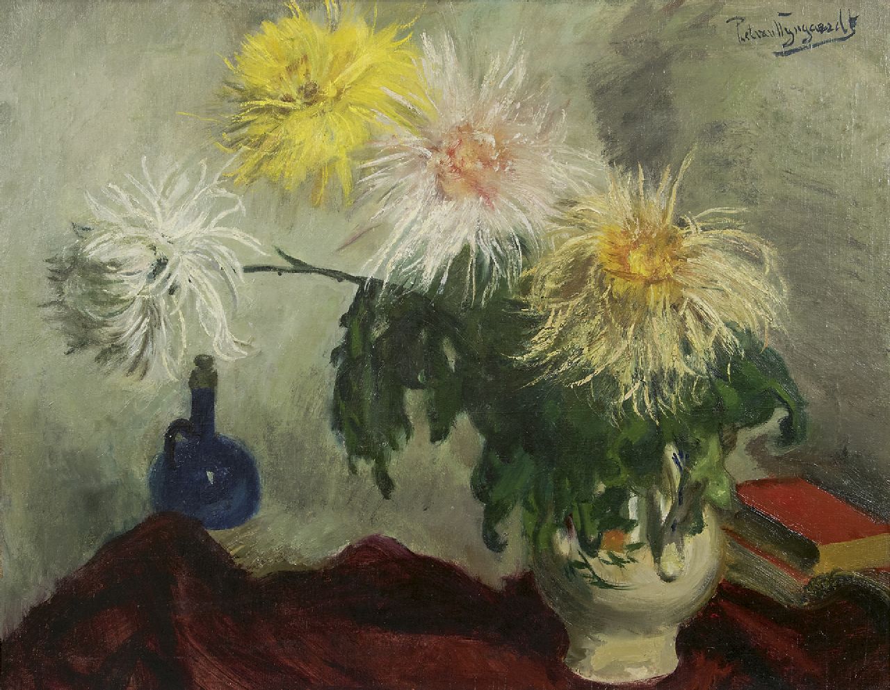 Wijngaerdt P.T. van | Petrus Theodorus 'Piet' van Wijngaerdt | Schilderijen te koop aangeboden | Chrysantenweelde, olieverf op doek 80,3 x 100,3 cm, gesigneerd rechtsboven Wijngaerdt P.T. van | Petrus Theodorus 'Piet' van Wijngaerdt | Schilderijen te koop aangeboden | Chrysantenweelde, olieverf op doek 80,3 x 100,3 cm, gesigneerd rechtsboven