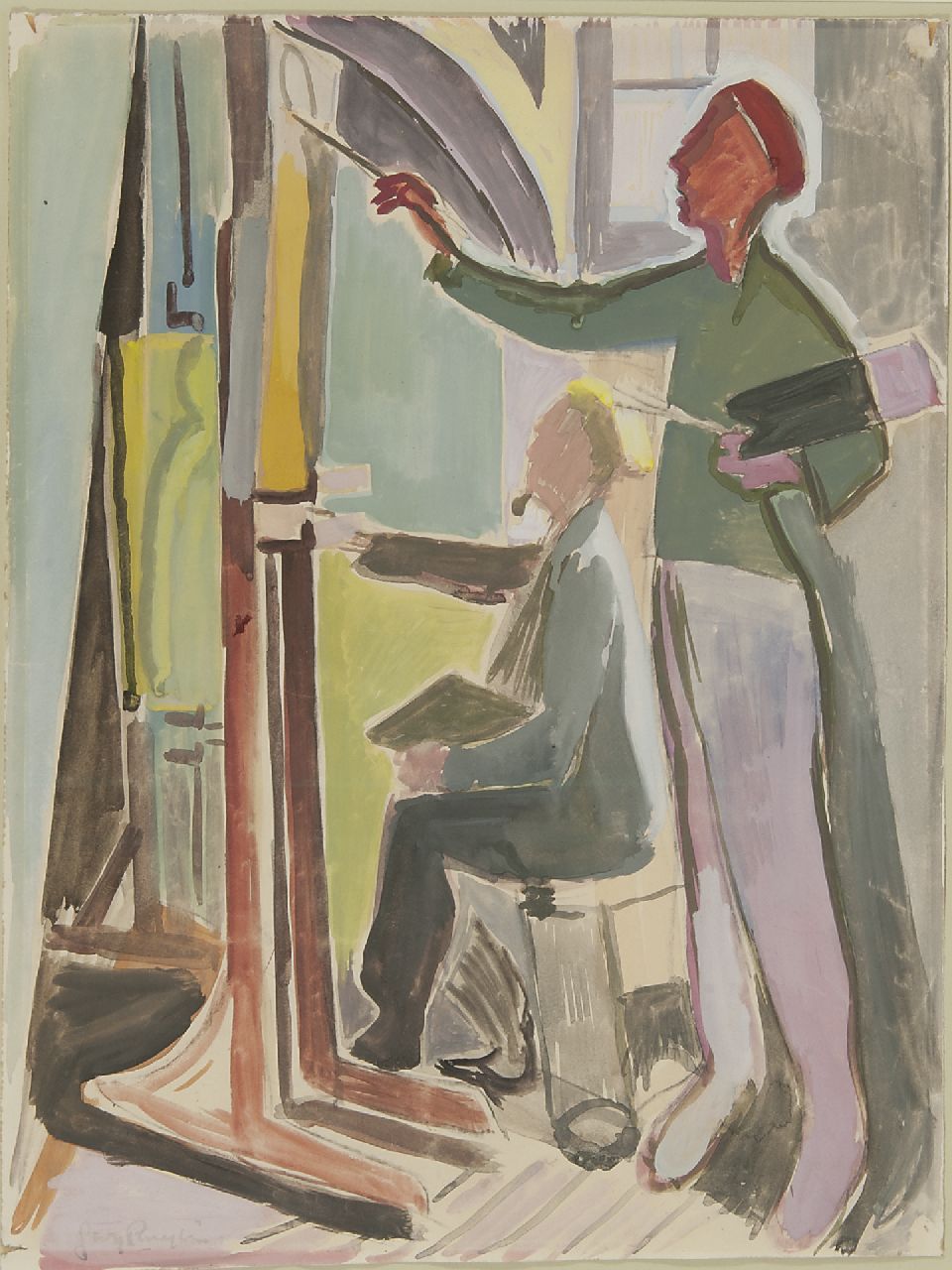 Ruijter J.G. | Johannes 'Georg' Ruijter | Aquarellen en tekeningen te koop aangeboden | Schilderles, gouache op papier 50,3 x 37,5 cm, gesigneerd linksonder Ruijter J.G. | Johannes 'Georg' Ruijter | Aquarellen en tekeningen te koop aangeboden | Schilderles, gouache op papier 50,3 x 37,5 cm, gesigneerd linksonder