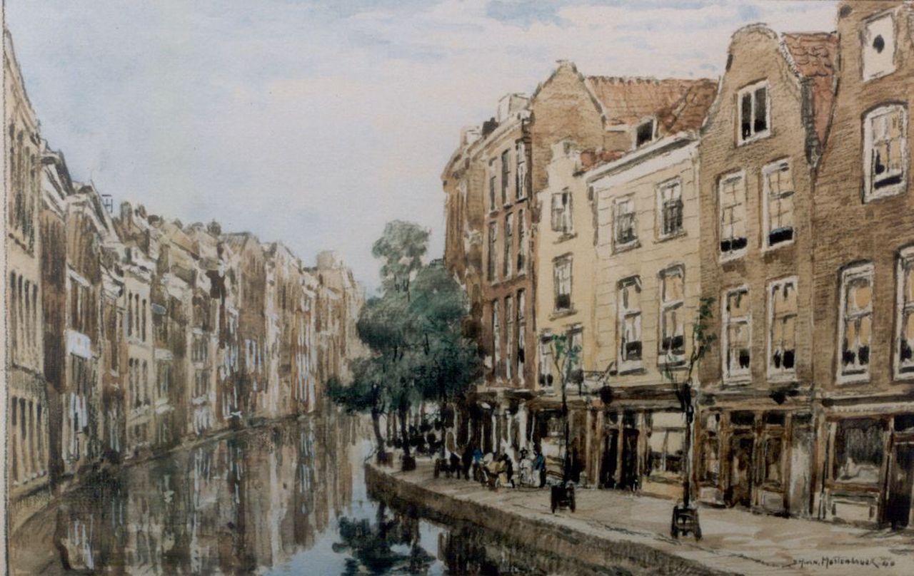 Mastenbroek J.H. van | Johan Hendrik van Mastenbroek, Delftse vaart, aquarel op papier 18,5 x 29,0 cm, gesigneerd linksonder en gedateerd '40 Mastenbroek J.H. van | Johan Hendrik van Mastenbroek, Delftse vaart, aquarel op papier 18,5 x 29,0 cm, gesigneerd linksonder en gedateerd '40
