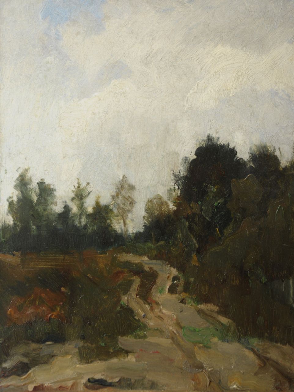Frankfort E.  | Eduard Frankfort, Heidelandschapje, olieverf op board 36,1 x 27,1 cm