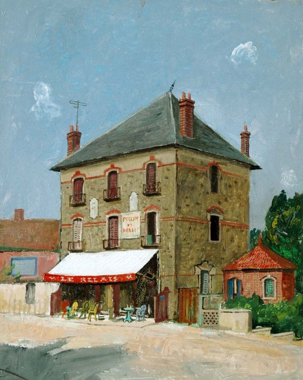 Kamerlingh Onnes H.H. | 'Harm' Henrick Kamerlingh Onnes, Café in Frankrijk, olieverf op board 50,5 x 40,3 cm Kamerlingh Onnes H.H. | 'Harm' Henrick Kamerlingh Onnes, Café in Frankrijk, olieverf op board 50,5 x 40,3 cm