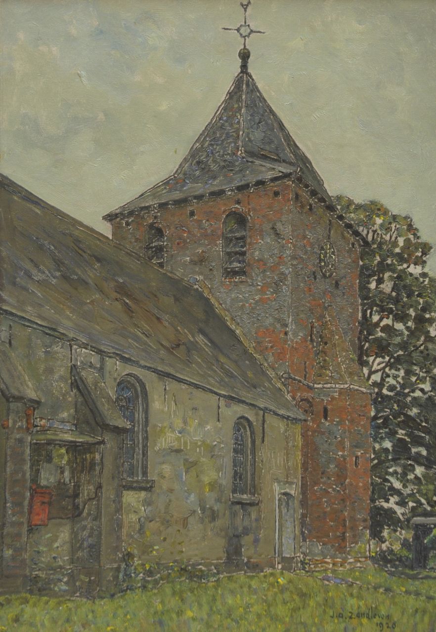Zandleven J.A. | Jan Adam Zandleven, Kerkje te Kootwijk, olieverf op doek 61,2 x 43,8 cm, gesigneerd rechtsonder en gedateerd 1920 Zandleven J.A. | Jan Adam Zandleven, Kerkje te Kootwijk, olieverf op doek 61,2 x 43,8 cm, gesigneerd rechtsonder en gedateerd 1920