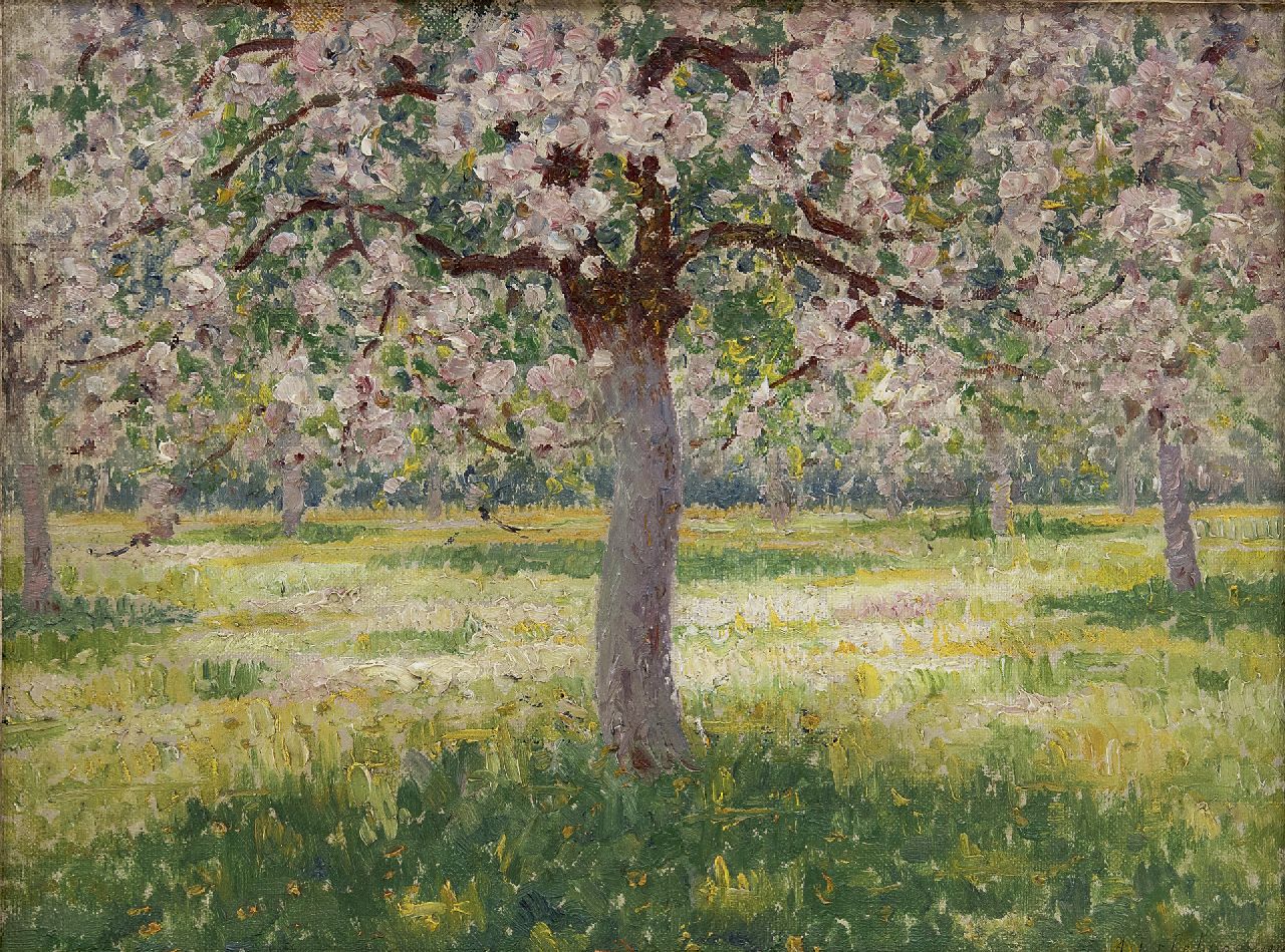 Lefebvre A. | Albrecht 'Albert' Lefebvre, Bloesembomen, olieverf op doek op board 25,9 x 34,0 cm, gesigneerd rechtsonder en gedateerd 1915 Lefebvre A. | Albrecht 'Albert' Lefebvre, Bloesembomen, olieverf op doek op board 25,9 x 34,0 cm, gesigneerd rechtsonder en gedateerd 1915