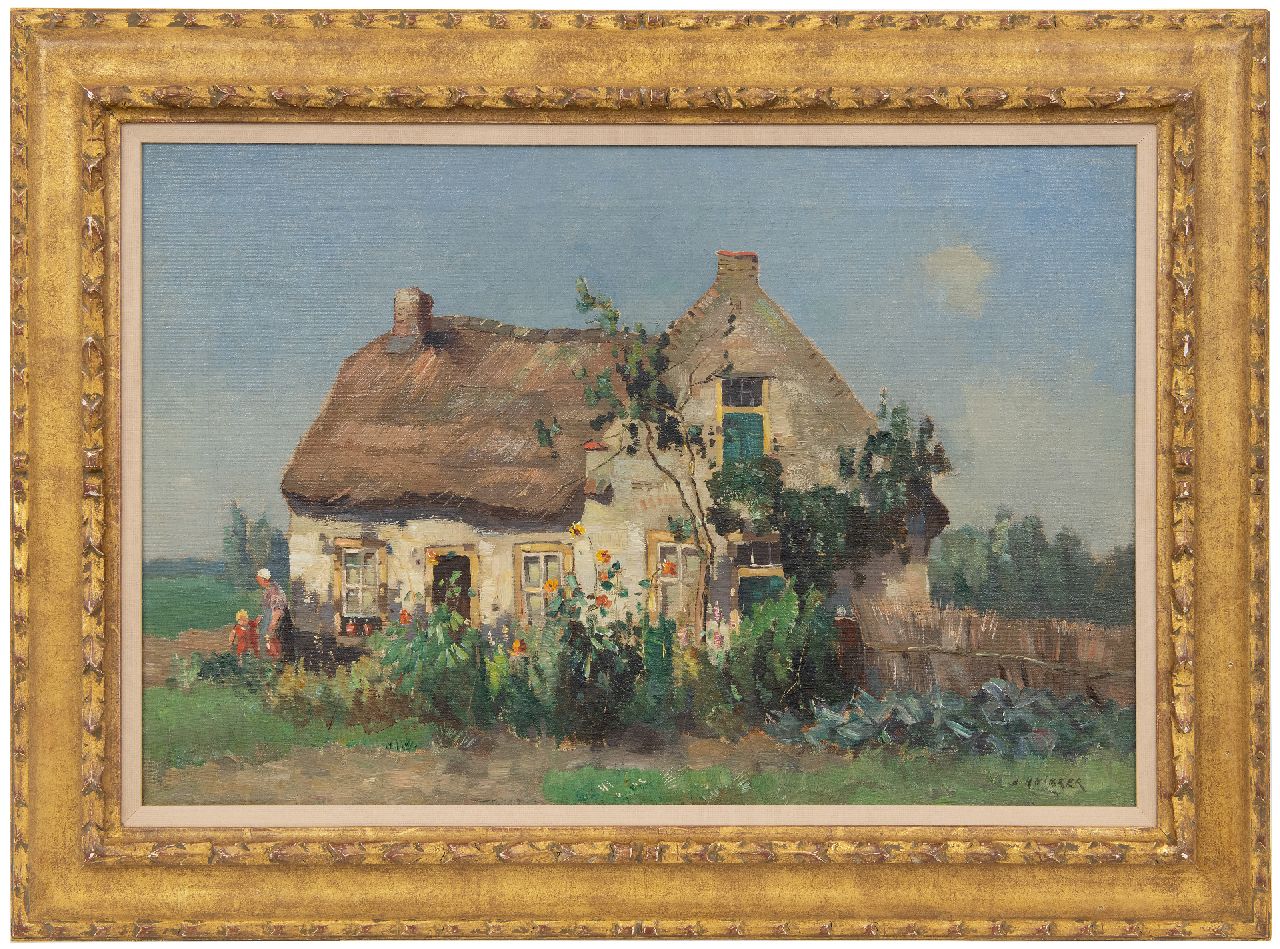 Knikker sr. J.S. | 'Jan' Simon Knikker sr. | Schilderijen te koop aangeboden | Moeder en kind op een boerenerf, olieverf op doek 40,8 x 60,3 cm, gesigneerd rechtsonder Knikker sr. J.S. | 'Jan' Simon Knikker sr. | Schilderijen te koop aangeboden | Moeder en kind op een boerenerf, olieverf op doek 40,8 x 60,3 cm, gesigneerd rechtsonder