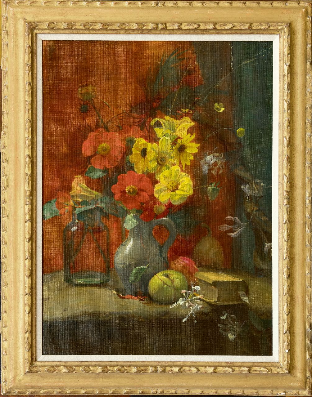 Meiners P. | Pieter 'Piet' Meiners, Ewijckshoeve: bloemstilleven, olieverf op doek 64,3 x 47,3 cm, gesigneerd linksonder en gedateerd '97 Meiners P. | Pieter 'Piet' Meiners, Ewijckshoeve: bloemstilleven, olieverf op doek 64,3 x 47,3 cm, gesigneerd linksonder en gedateerd '97
