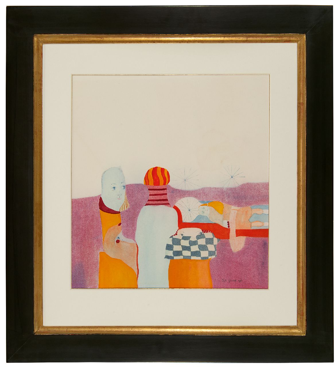Fleer E. | Els Fleer | Aquarellen en tekeningen te koop aangeboden | Verwarring, aquarel op papier 46,3 x 44,2 cm, gesigneerd rechtsonder en gedateerd 1981 Fleer E. | Els Fleer | Aquarellen en tekeningen te koop aangeboden | Verwarring, aquarel op papier 46,3 x 44,2 cm, gesigneerd rechtsonder en gedateerd 1981