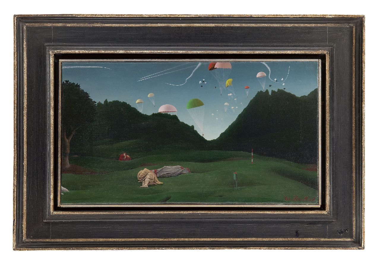 Koch P.F.Ch. | Pieter Frans Christiaan 'Pyke' Koch, Het uur U II, olieverf op doek 30,3 x 55,3 cm, gesigneerd rechtsonder en gedateerd '63 Koch P.F.Ch. | Pieter Frans Christiaan 'Pyke' Koch, Het uur U II, olieverf op doek 30,3 x 55,3 cm, gesigneerd rechtsonder en gedateerd '63