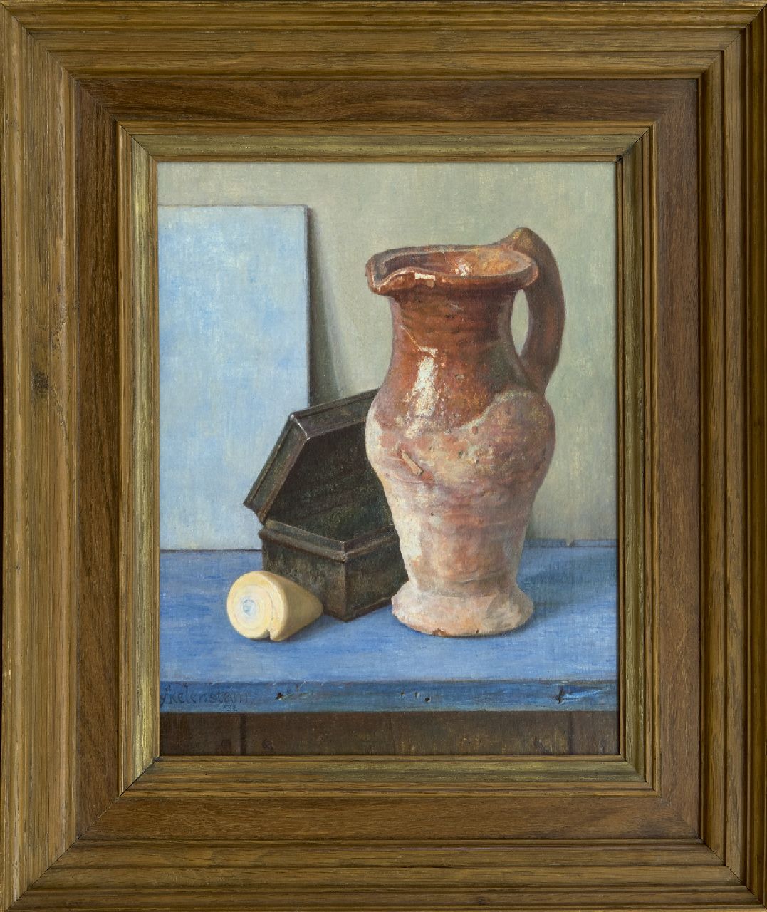 IJkelenstam H.  | Hendrikus IJkelenstam | Schilderijen te koop aangeboden | Stilleven met schelpje, olieverf op doek 35,1 x 27,4 cm, gesigneerd linksonder en gedateerd '32