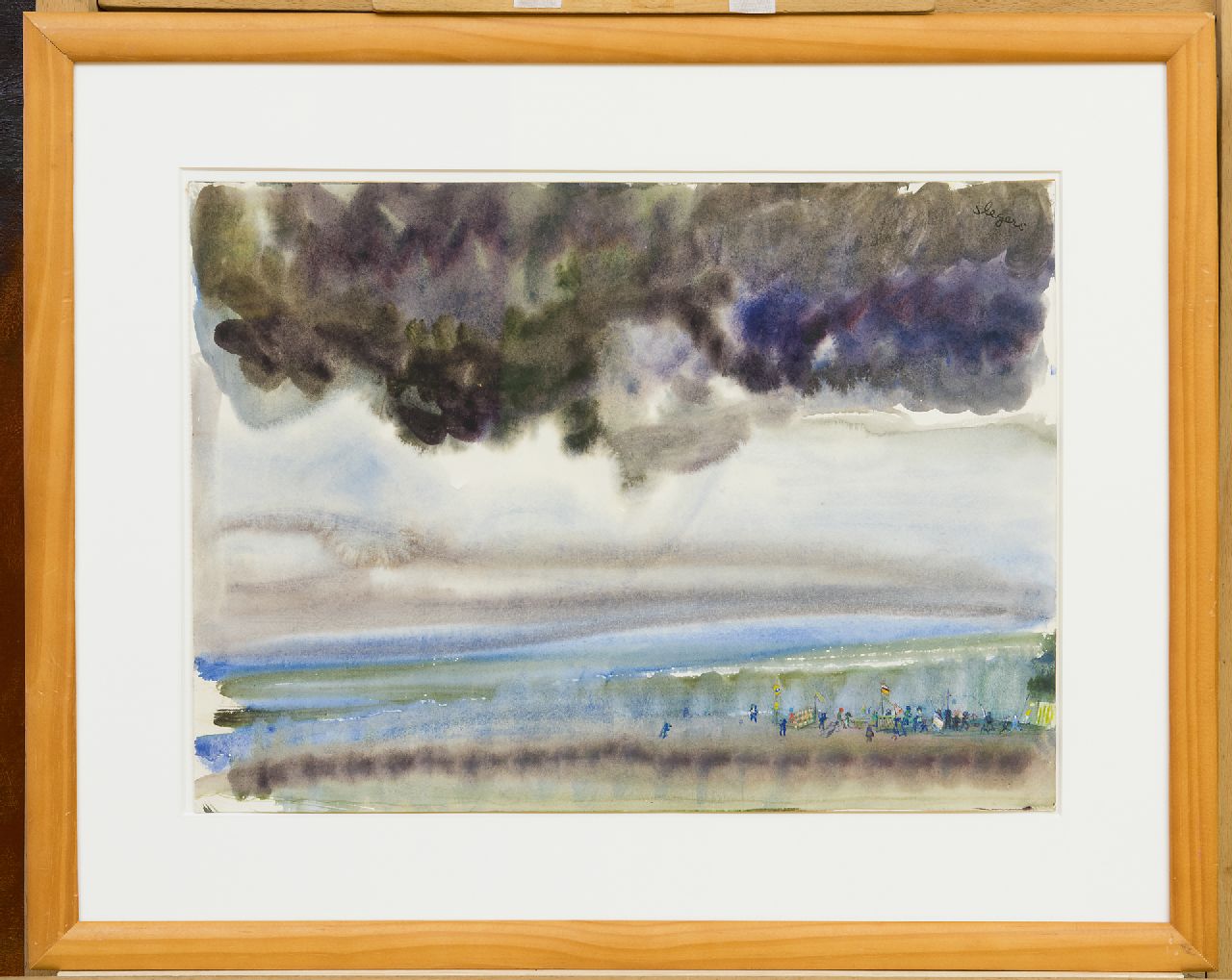 Slegers J.F.W.  | Jacobus Franciscus Wilhelmus 'Jacques' Slegers | Aquarellen en tekeningen te koop aangeboden | Feestende figuren in een landschap (samen met 10577), aquarel op papier 28,2 x 38,5 cm, gesigneerd rechtsboven