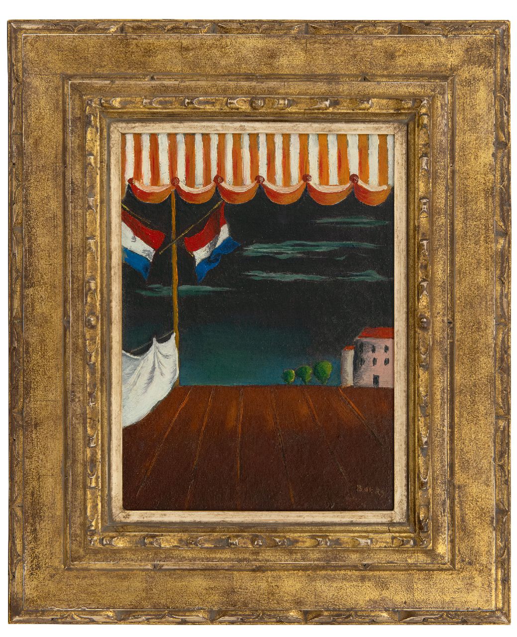 Boers F.H.  | 'Frans' Henri Boers | Schilderijen te koop aangeboden | Fête Foraine, sept. 1945, olieverf op schildersboard 33,0 x 23,8 cm, gesigneerd rechtsonder en verso