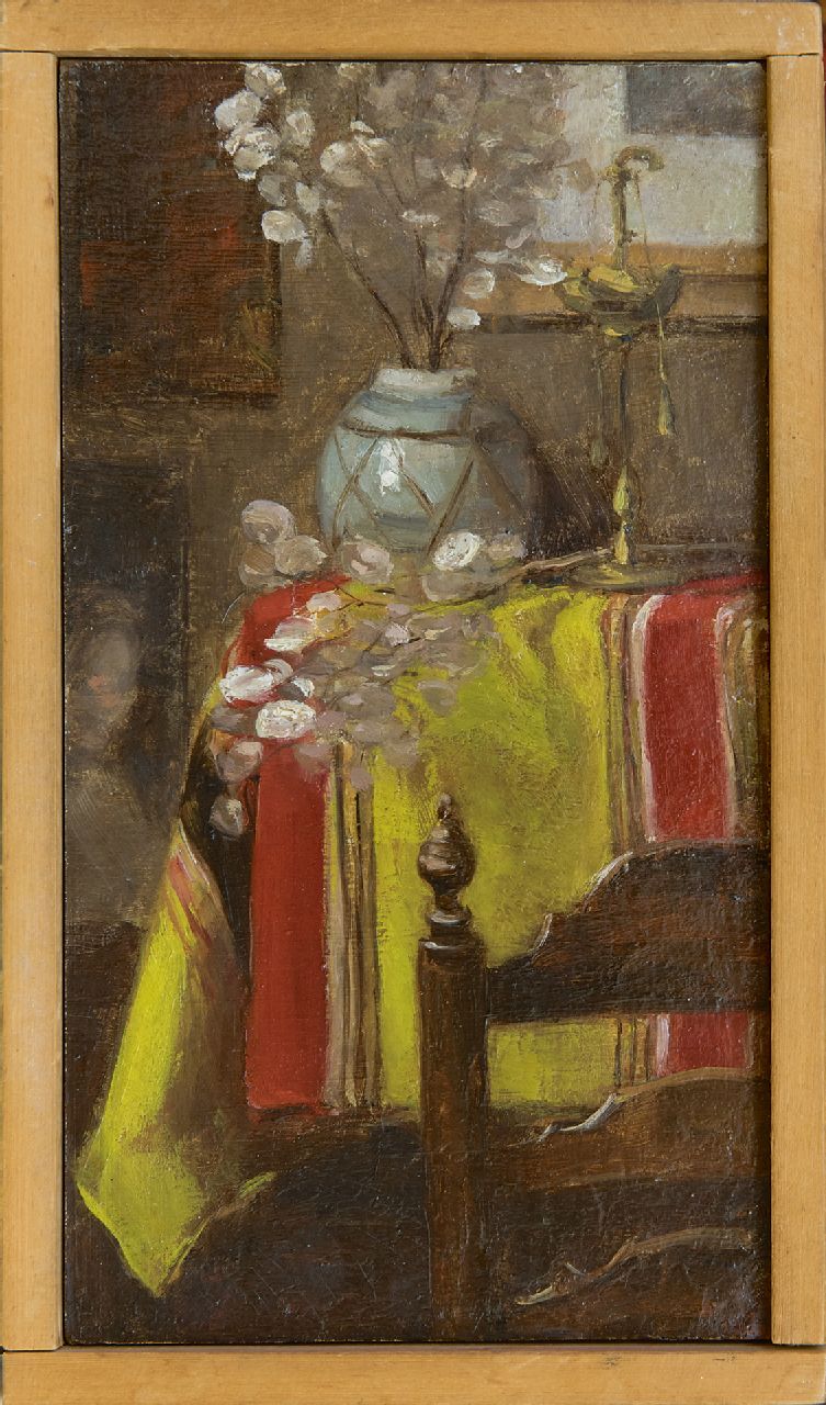 Fritzlin M.C.L. | Maria Charlotta 'Louise' Fritzlin, Stilleven met Judaspenning, olieverf op board op paneel 21,3 x 11,8 cm Fritzlin M.C.L. | Maria Charlotta 'Louise' Fritzlin, Stilleven met Judaspenning, olieverf op board op paneel 21,3 x 11,8 cm