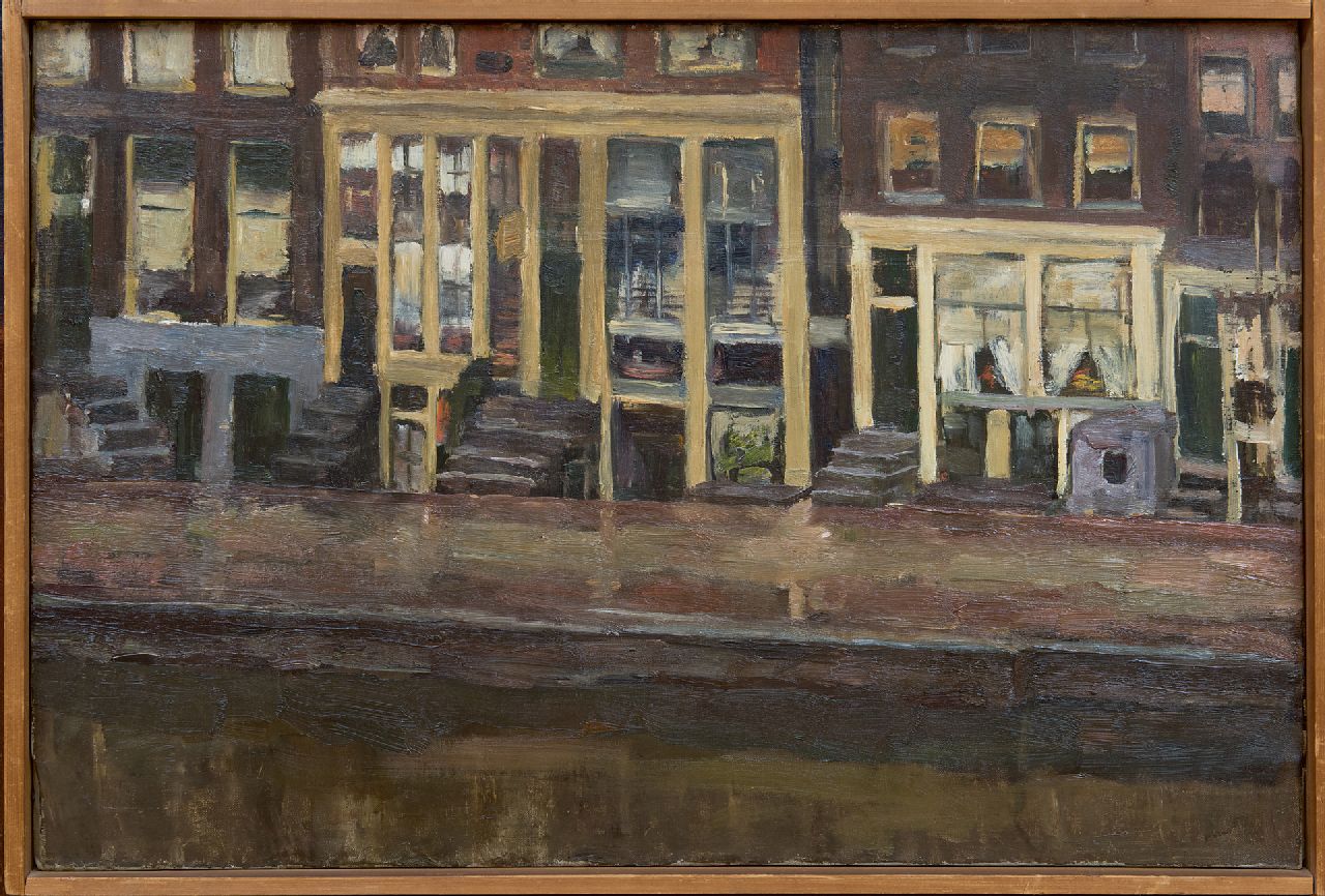 Fritzlin M.C.L. | Maria Charlotta 'Louise' Fritzlin, Oude huizen aan de Appelmarkt, Amsterdam, olieverf op doek 40,6 x 60,5 cm, te dateren ca. 1890-1895 Fritzlin M.C.L. | Maria Charlotta 'Louise' Fritzlin, Oude huizen aan de Appelmarkt, Amsterdam, olieverf op doek 40,6 x 60,5 cm, te dateren ca. 1890-1895