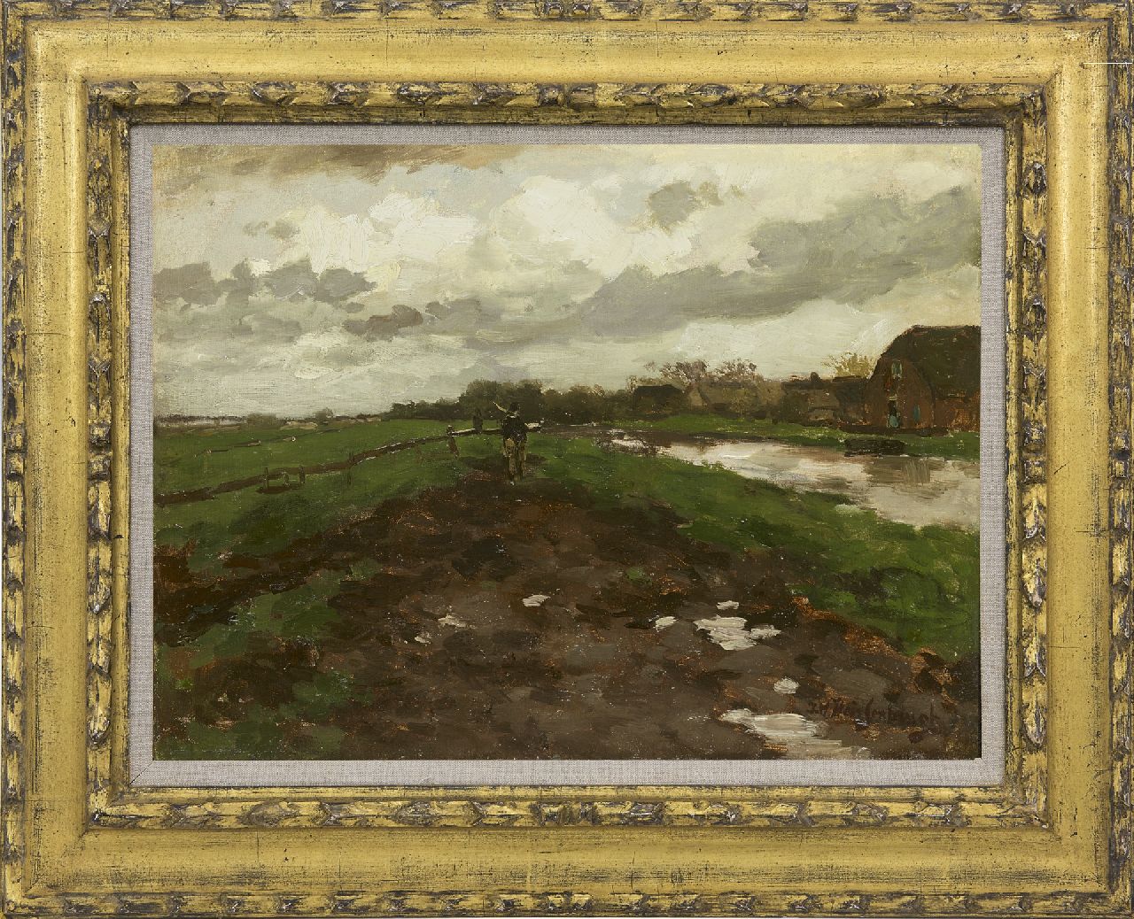 Weissenbruch H.J. | Hendrik Johannes 'J.H.' Weissenbruch, Huiswaarts bij buiig weer, olieverf op doek op paneel 32,9 x 44,1 cm, gesigneerd rechtsonder Weissenbruch H.J. | Hendrik Johannes 'J.H.' Weissenbruch, Huiswaarts bij buiig weer, olieverf op doek op paneel 32,9 x 44,1 cm, gesigneerd rechtsonder