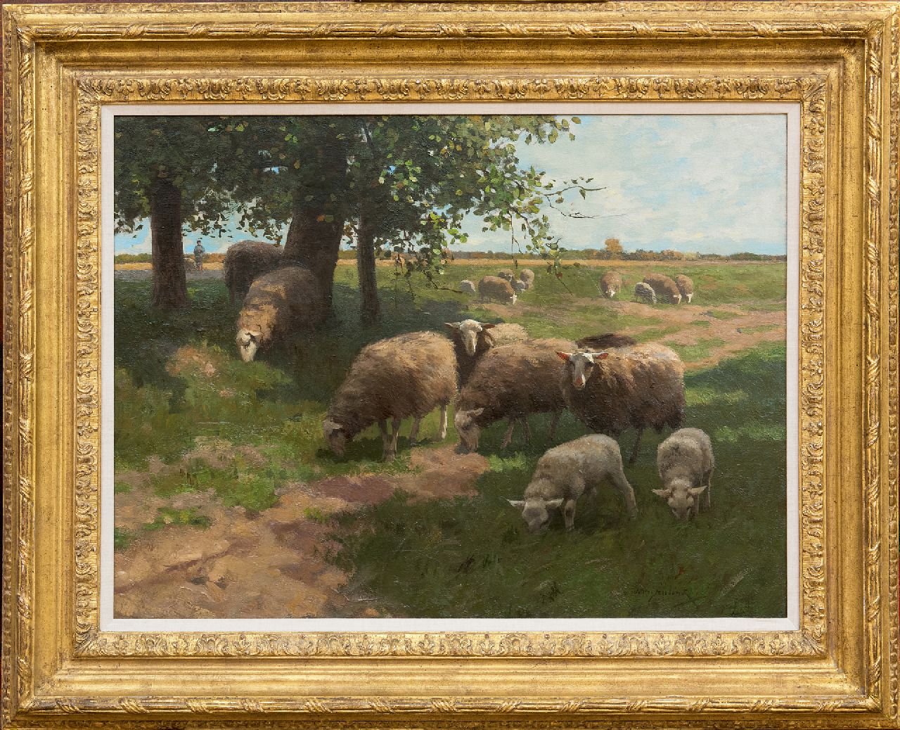 Steelink jr. W. | Willem Steelink jr., Schapen en lammeren onder bomen, olieverf op doek 50,3 x 66,3 cm, gesigneerd rechtsonder Steelink jr. W. | Willem Steelink jr., Schapen en lammeren onder bomen, olieverf op doek 50,3 x 66,3 cm, gesigneerd rechtsonder