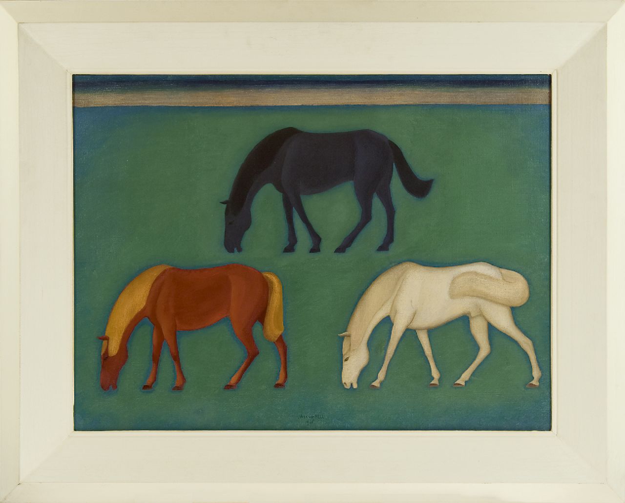Hell J.G.D. van | Johannes Gerardus Diederik 'Johan' van Hell | Schilderijen te koop aangeboden | Grazende paarden, olieverf op doek 60,5 x 80,5 cm, gesigneerd middenonder en gedateerd 1926 Hell J.G.D. van | Johannes Gerardus Diederik 'Johan' van Hell | Schilderijen te koop aangeboden | Grazende paarden, olieverf op doek 60,5 x 80,5 cm, gesigneerd middenonder en gedateerd 1926