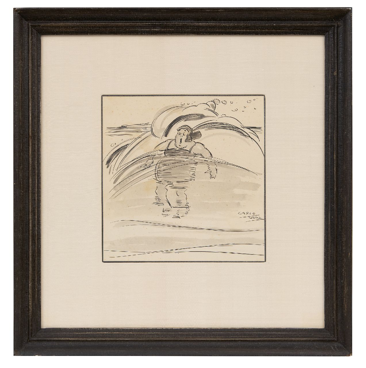Jung C.H. | Carel Hendrik 'Carlo' Jung | Aquarellen en tekeningen te koop aangeboden | De onverwachte golf, Oost-Indische inkt op papier 20,0 x 19,0 cm, gesigneerd rechtsonder Jung C.H. | Carel Hendrik 'Carlo' Jung | Aquarellen en tekeningen te koop aangeboden | De onverwachte golf, Oost-Indische inkt op papier 20,0 x 19,0 cm, gesigneerd rechtsonder