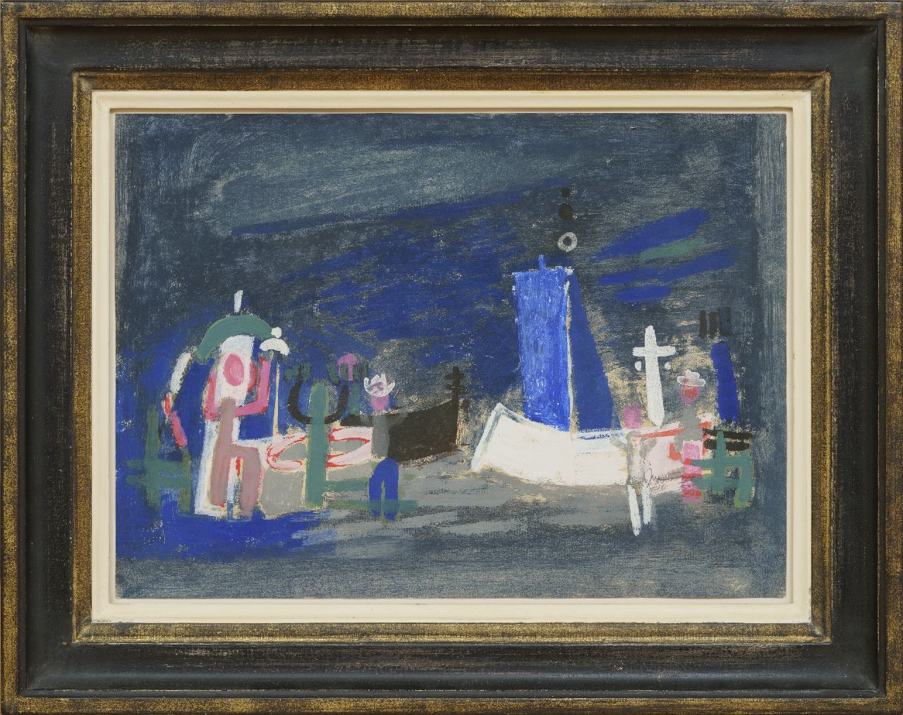 Nanninga J.  | Jacob 'Jaap' Nanninga | Aquarellen en tekeningen te koop aangeboden | Vissersbootjes bij Marseille, gouache op papier 26,7 x 37,0 cm, gesigneerd rechtsonder en gedateerd - 52